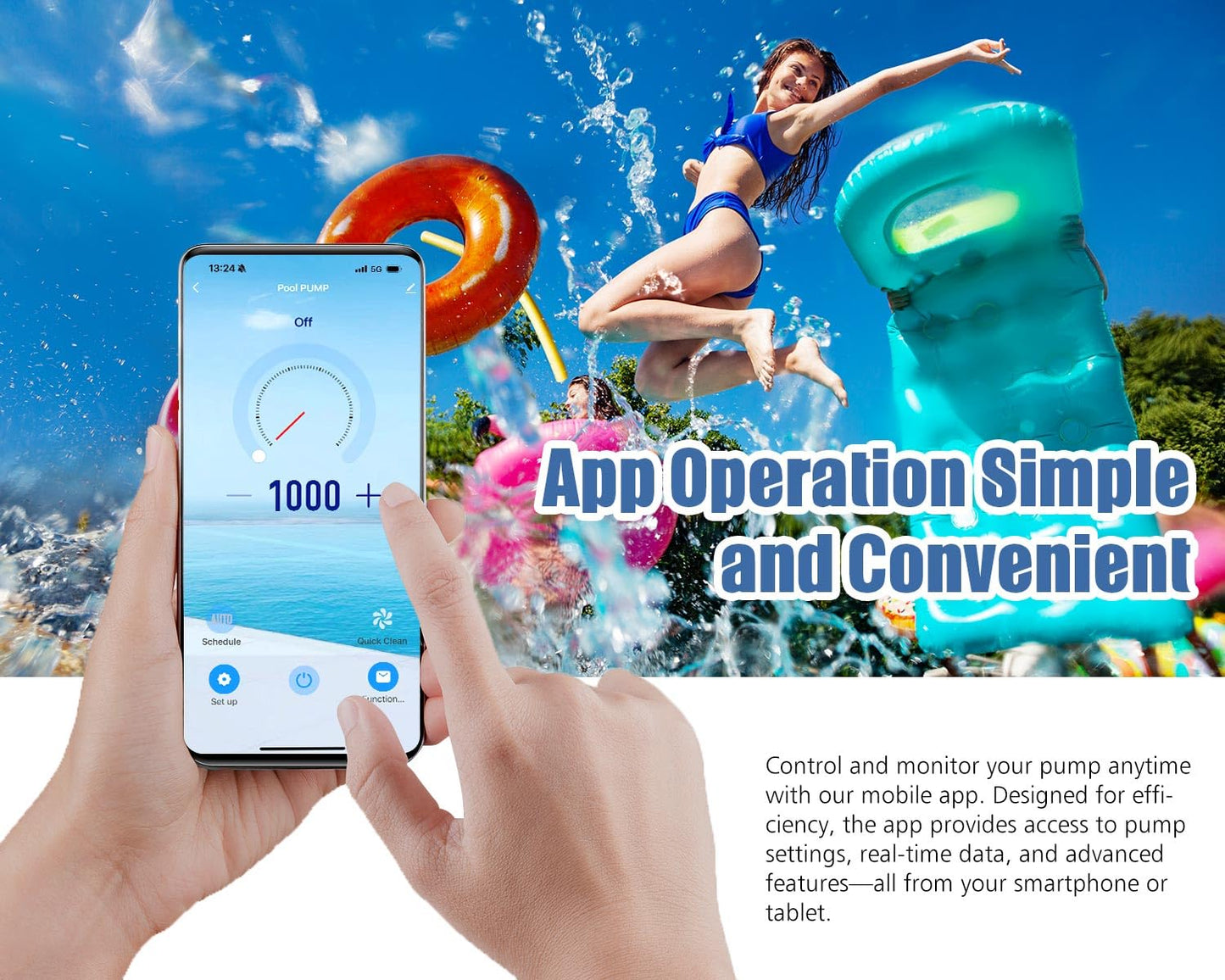 CIPU Variable Speed Pool Pump 3HP High Performance with Intelligent Control Easy operation and Energy Saving for All-Weather Clean Swimming Pools Water Filter System Replacement 230V