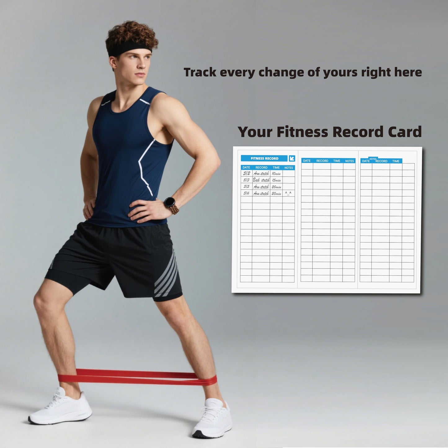 DawnStride 6-Levels Resistance Exercise Loop Bands Set – Elastic Workout Bands for Yoga, Strength Training, Physical Therapy – Guide, Fitness Card & Carry Bag