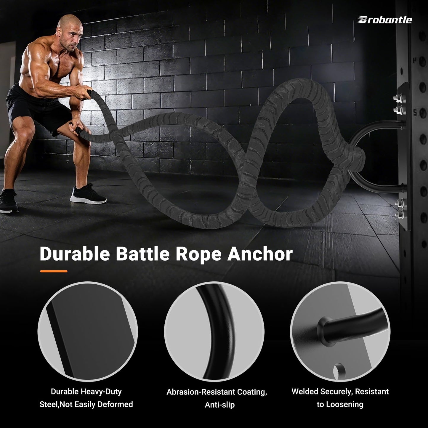 Battle Rope Anchor, Wall Ceiling Mount Bracket for Suspension Strap, Body Weight Strength Training Systems, Heavy Duty Hammock Hanging Kit for Battle Rope, Yoga and Gymnastic Rings,Boxing Equipment