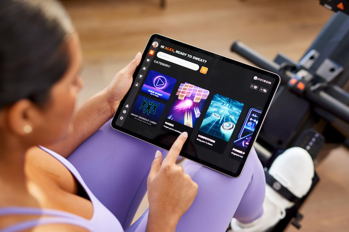 Aviron StrongGo Rowing Machine -Compatible with iPad—Dual Air & Magnetic Resistance Up to 100 lbs | Game-Based Workouts, Compact Storage Design