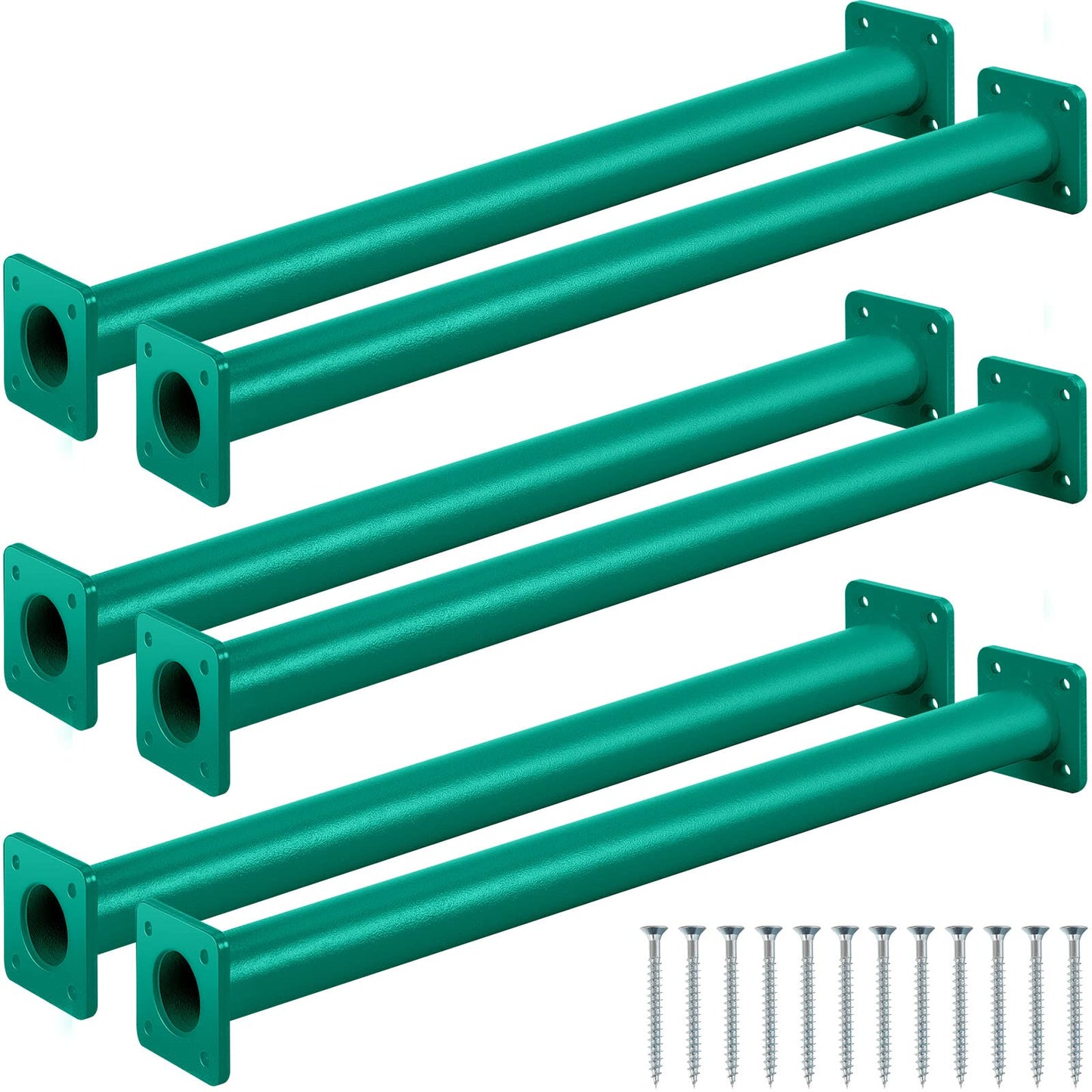 Dunzy 6 Pack 16.5 Inch Monkey Bars Playground Ladder Rungs Monkey Bar Kit Playground Accessories Ladder Rungs Swing Set Grab Handles for Kids Backyard Outdoor Indoor Jungle Climbing(16.5 Inch,Green)