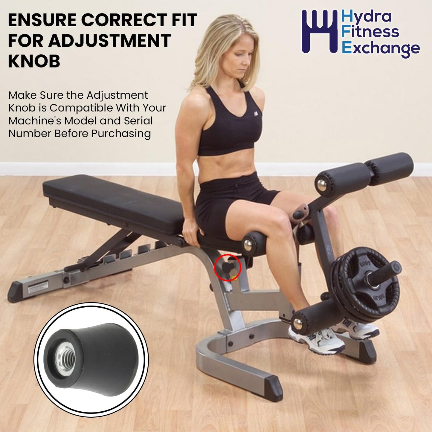 Adjustment Knob 7351401, Fine Thread Tulip-Style Round Knob (5/16" Diameter) | Heavy-Duty Replacement for Exercise & Strength Equipment | Compatible with Hammer Strength Life Fitness Parabody Models