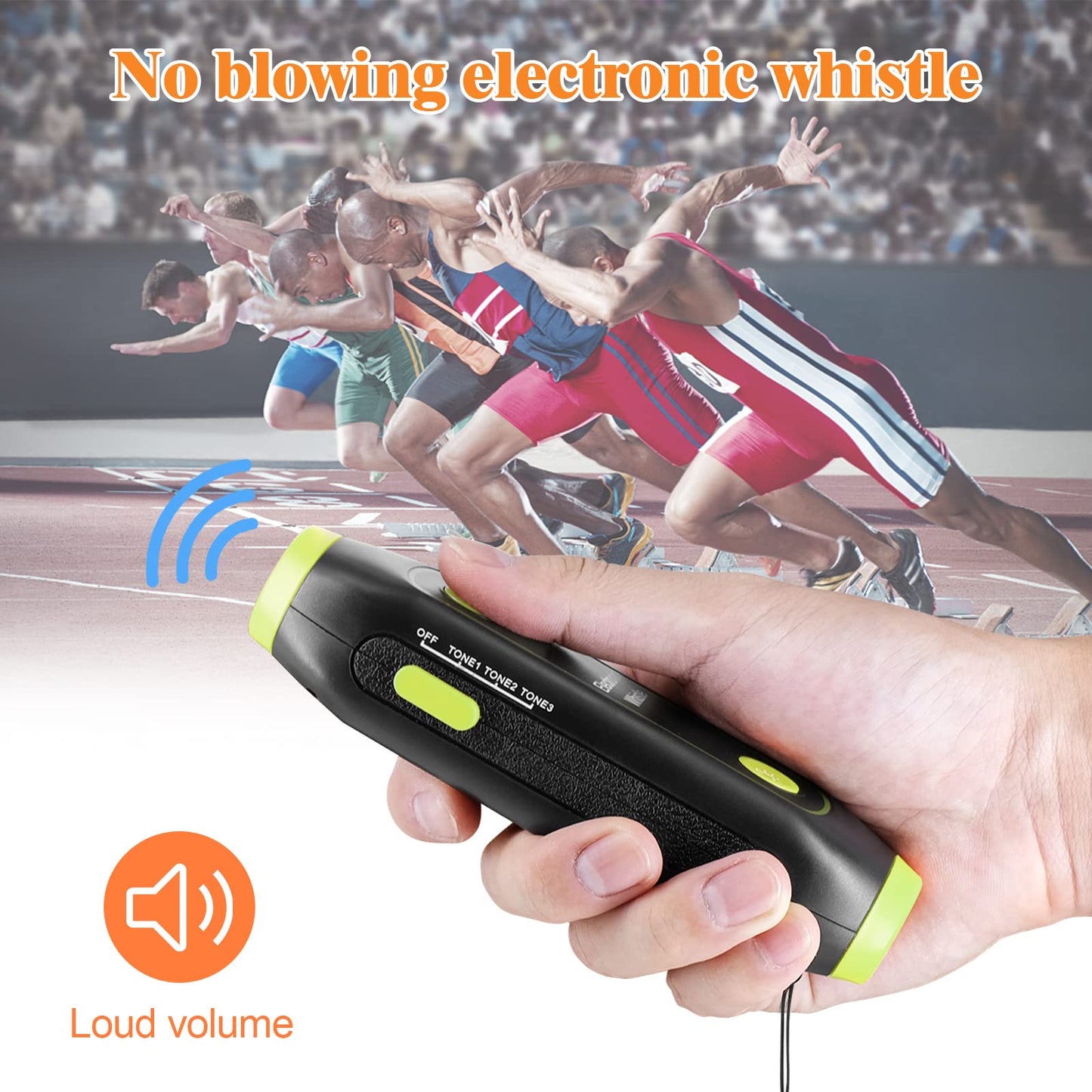 LANRU Electronic Whistle Handheld Electric Whistle with Lanyard Light Flashlight for Coaches Referees P.E. Teacher