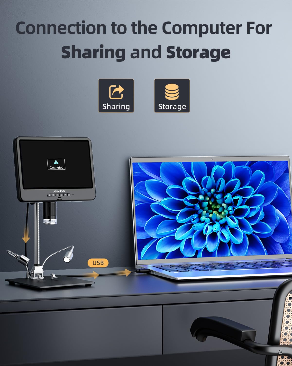 4K 30FPS HDMI Digital Microscope with 10.1" Screen, JL208S 4K Soldering Microscope Camera for Electronics, UHD 3840P Video Audio, Coin Magnifier Full View for Adults, 12.6'' Metal Stand 8 LED, 64GB