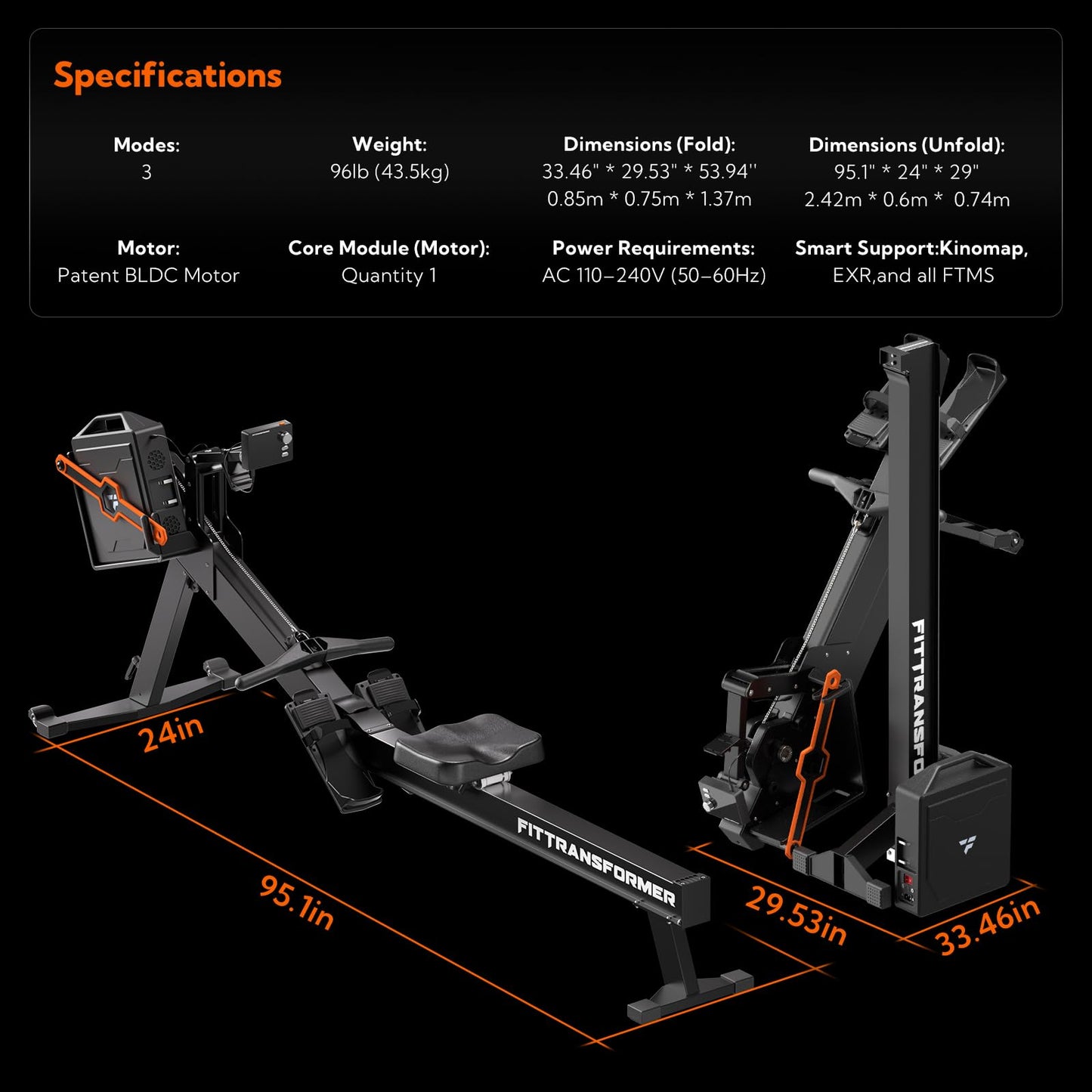 FITTRANSFORMER Sail Smart Home Gym, 3-in-1 Rowing Machine, Digital Weight System for Strength & Cardio Training, All-in-One Gym Equipment, Functional Rower Station