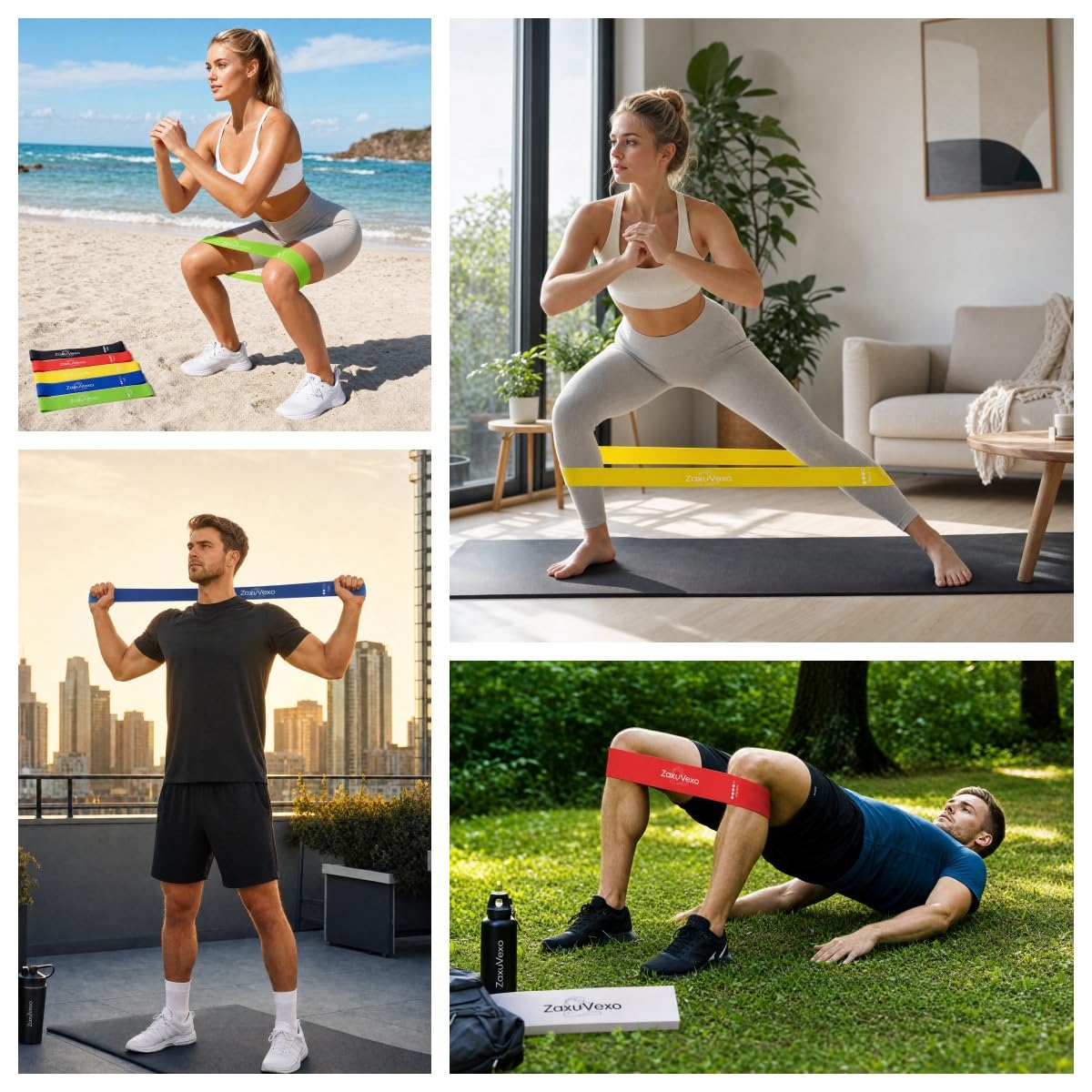 5-Pack Workout Resistance Bands: Elastic for Strength, Stretching, Pilates & Yoga. Home Gym Equipment for Men/Women, Suits Physical Therapy, Leg/glute/arm Training—Practical, Multi-use. (Colorful)