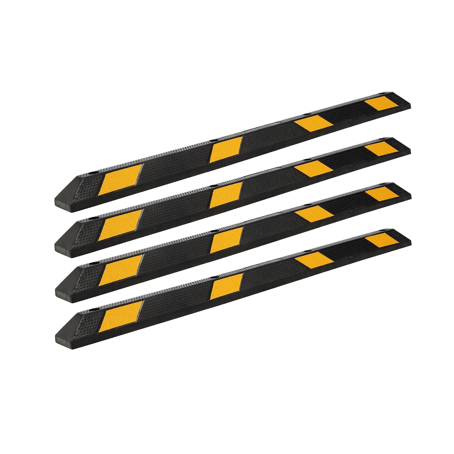 EliteEdge 4 Packs 72" Heavy Duty Rubber Parking Curb, 55000 LBS Capacity Parking Stopper with Reflective Stripes