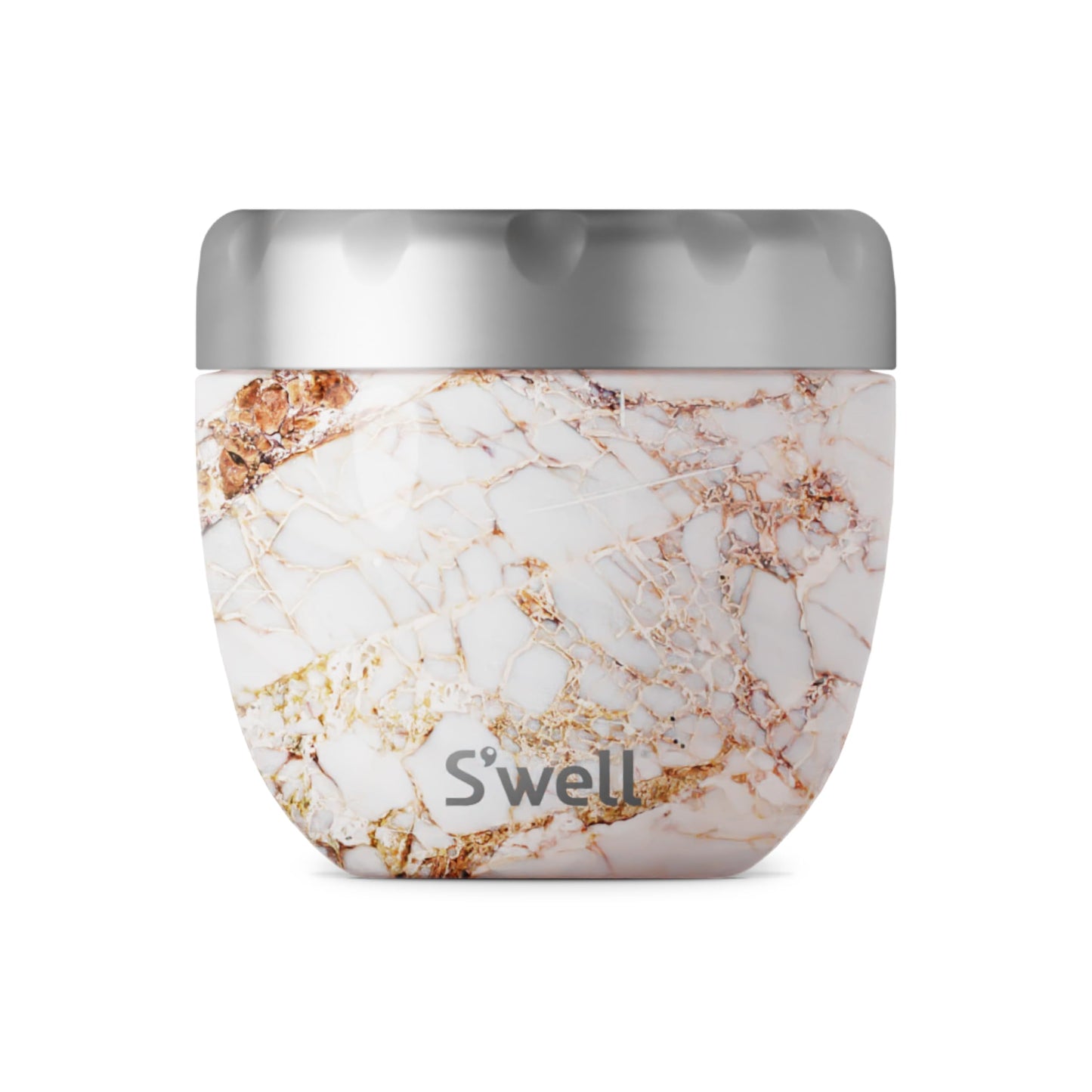 S'well Eats 2-in-1 Nesting Bowls Triple-Layered Vacuum-Insulated Containers Keeps Food and Drinks Cold for 11 Hours and Hot for 7-with No Condensation-BPA Free, 21.5 oz, Calacatta Gold