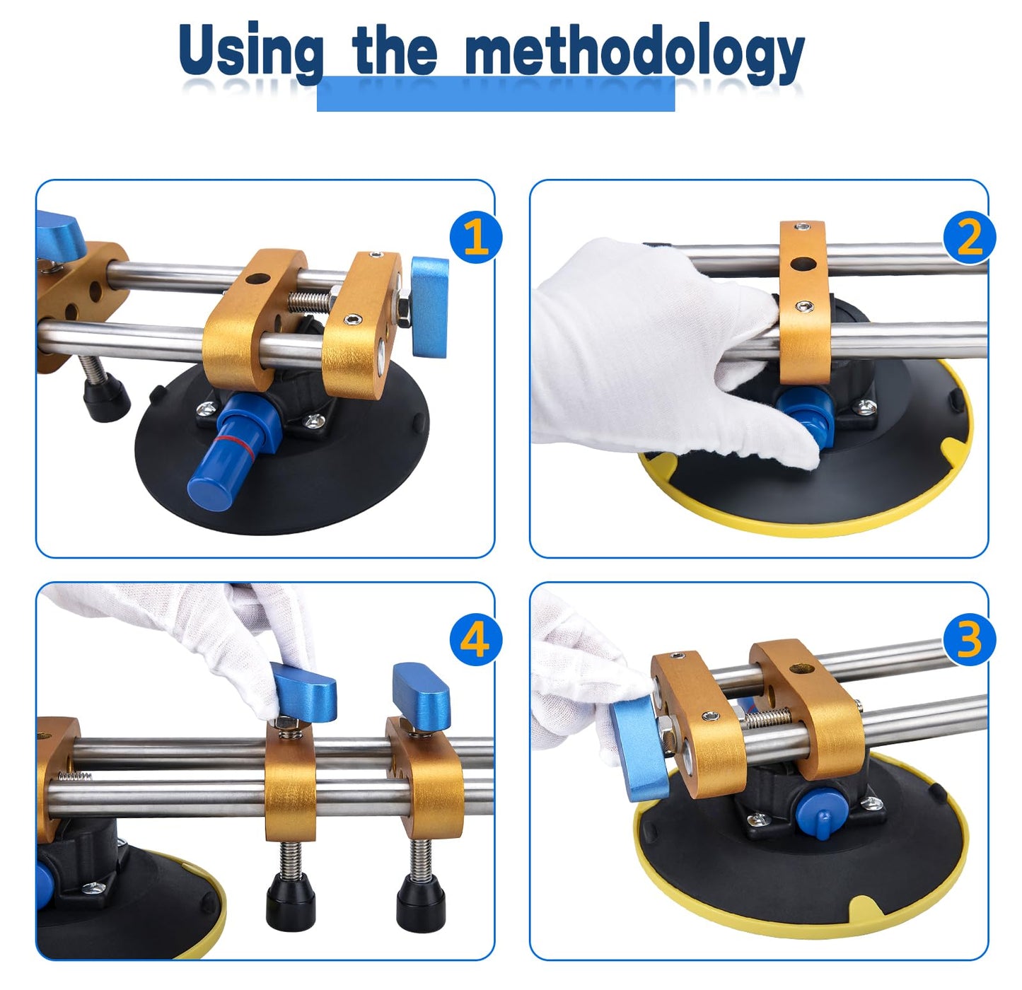 6 Inch Granite Seam Setter Tool, 2-Pack - Countertop Slab Lifter & Leveling System for Quartz, Marble, Natural Stone