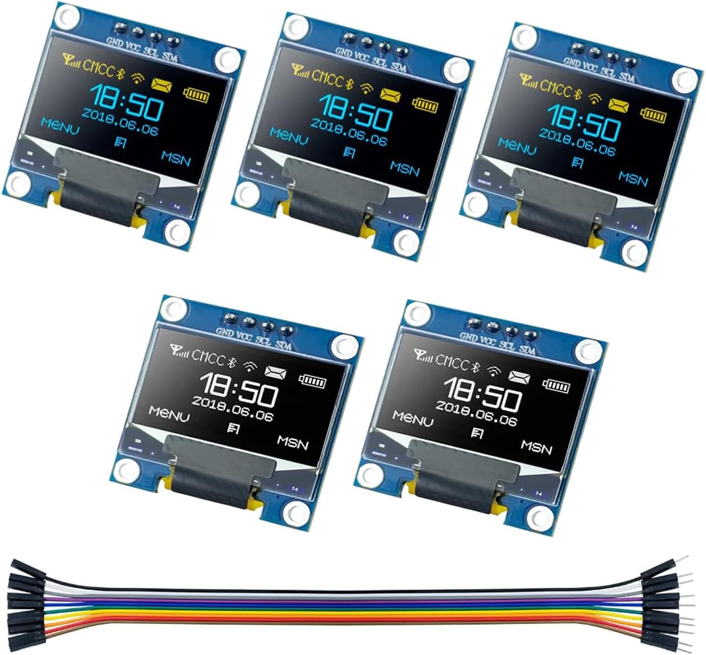 SuziePi 5 0.96 Inch I2C 12864 128x64 SSD1306 10pin Pcs OLED IIC Display Module Pixel Mini Self-Luminous OLED Screen