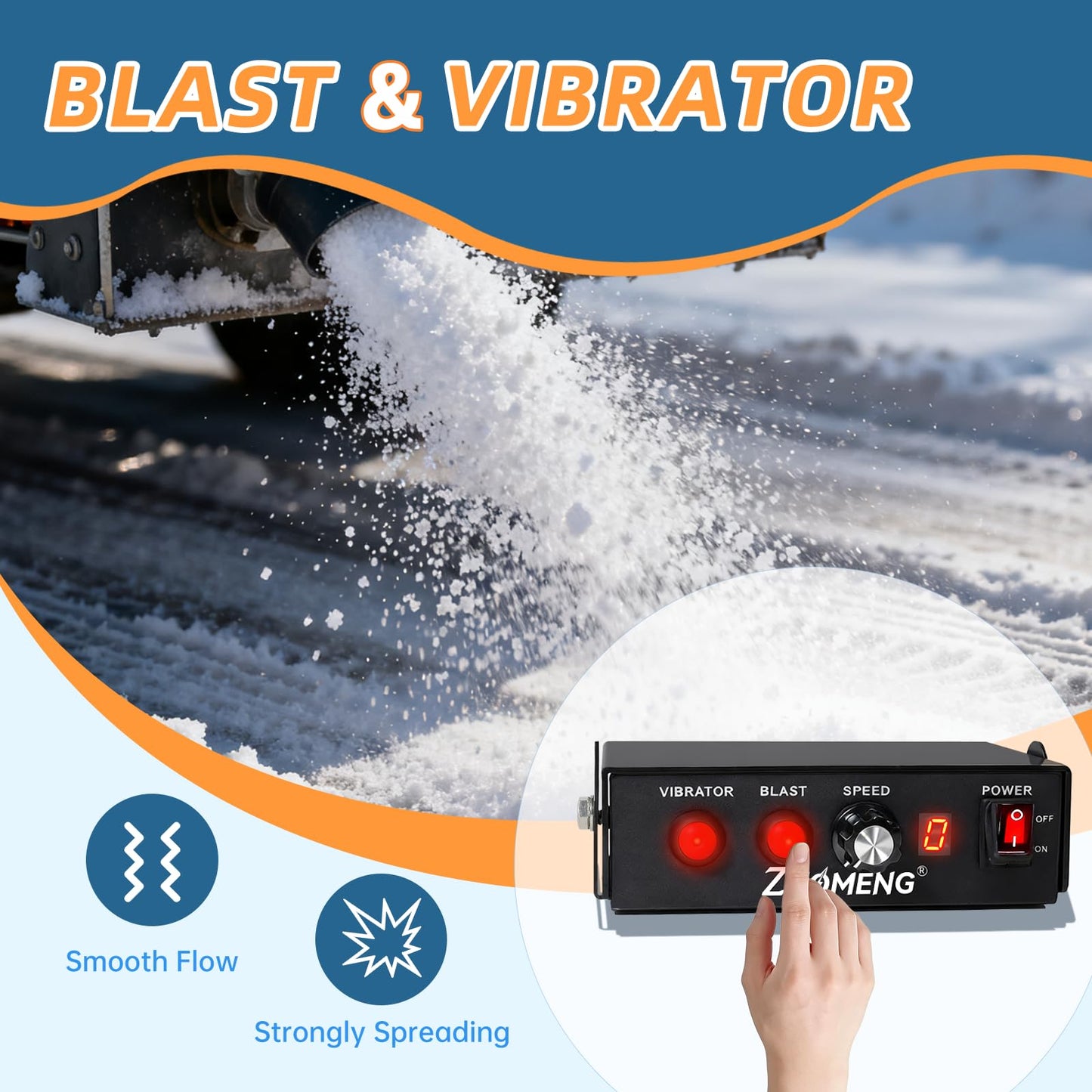 Zuomeng Salt Spreader Speed Controller, 0–9 Speed Levels with Blast Mode, Compatible with TGS Series Tailgate Spreaders SaltDogg 3011864, Cab Control Prevents Clogging for Winter Snow Removal