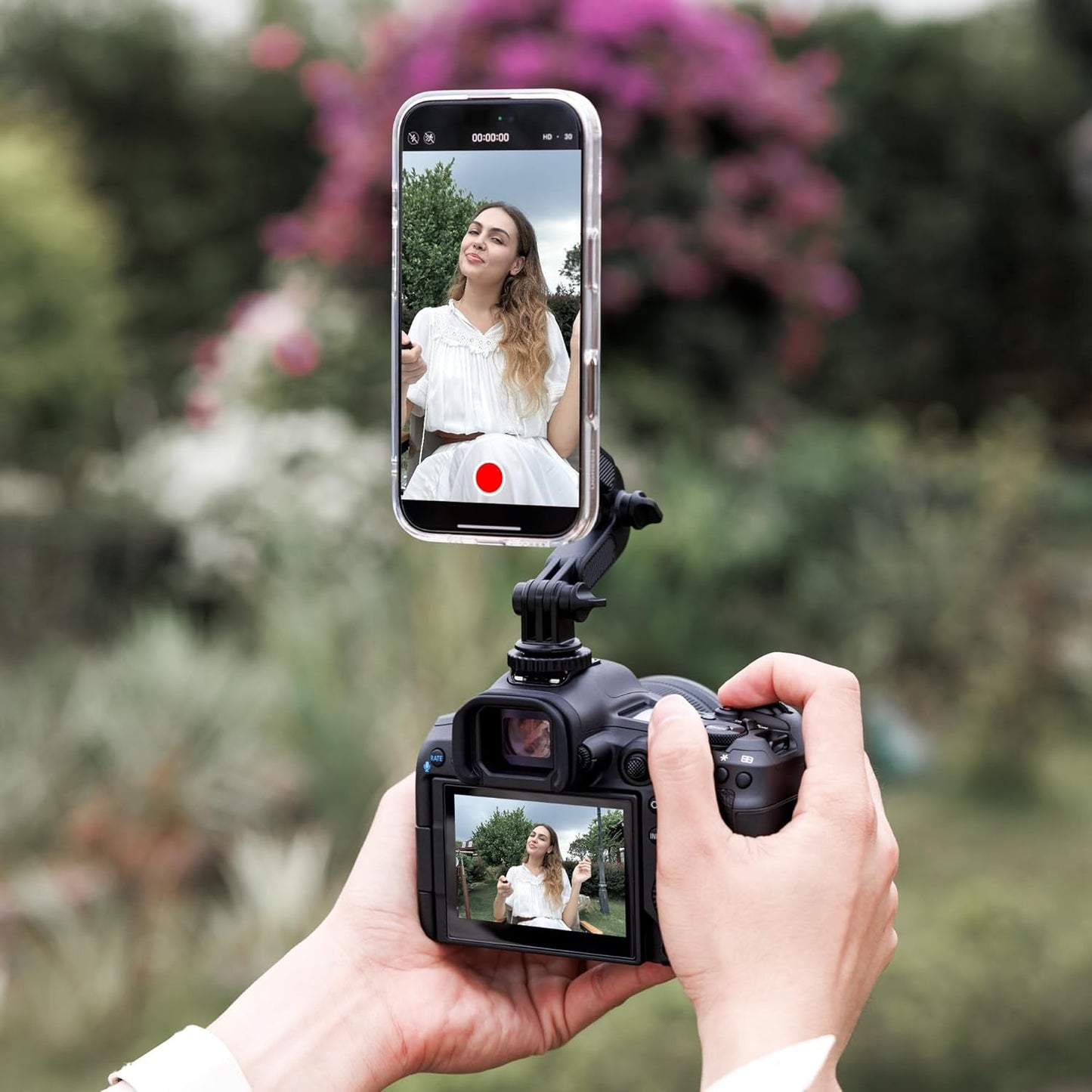 Kiorafoto 1/4" 20 17 16 15 14 360 5 4 13 Magnetic Cold Shoe Mount for Phones & Action Camera, Detachable Hot Shoe Phone