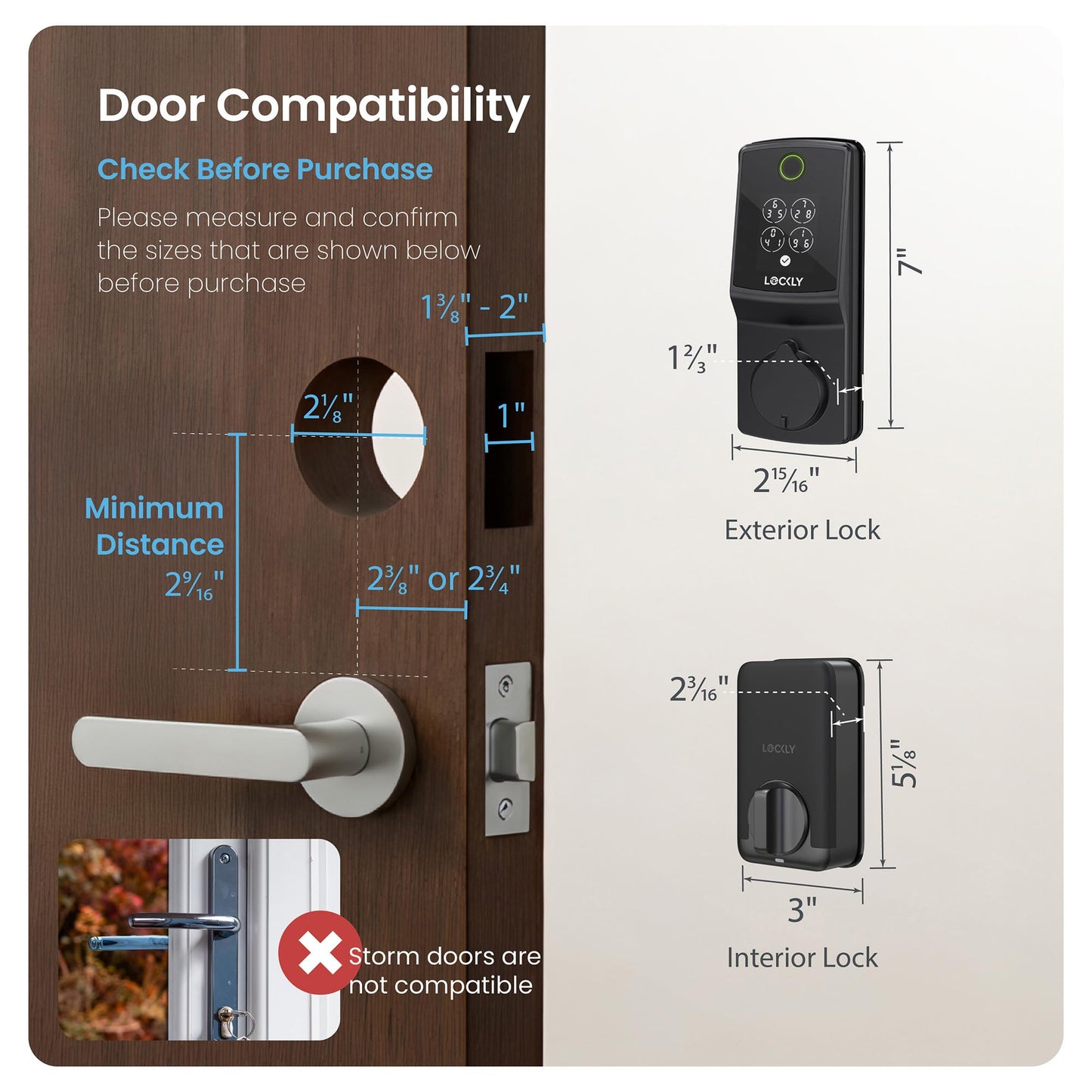 Lockly Secure Pro (Latest Version), Smart Lock with Built-in Wi-Fi, New-Gen Fingerprint Door Lock, Keyless Entry Deadbolt, PIN Genie Keypad, Auto Lock, App Remote Control, Easy Installation