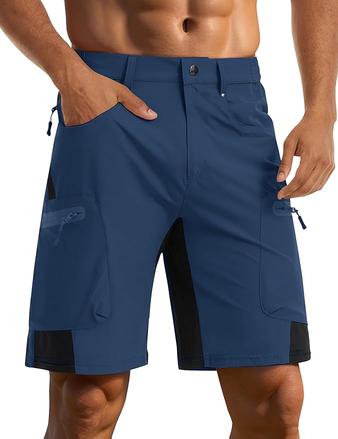 CRYSULLY Men's Hiking Cargo Shorts Outdoor Summer Lightweight Quick Dry Casual Shorts with 5 Pocket
