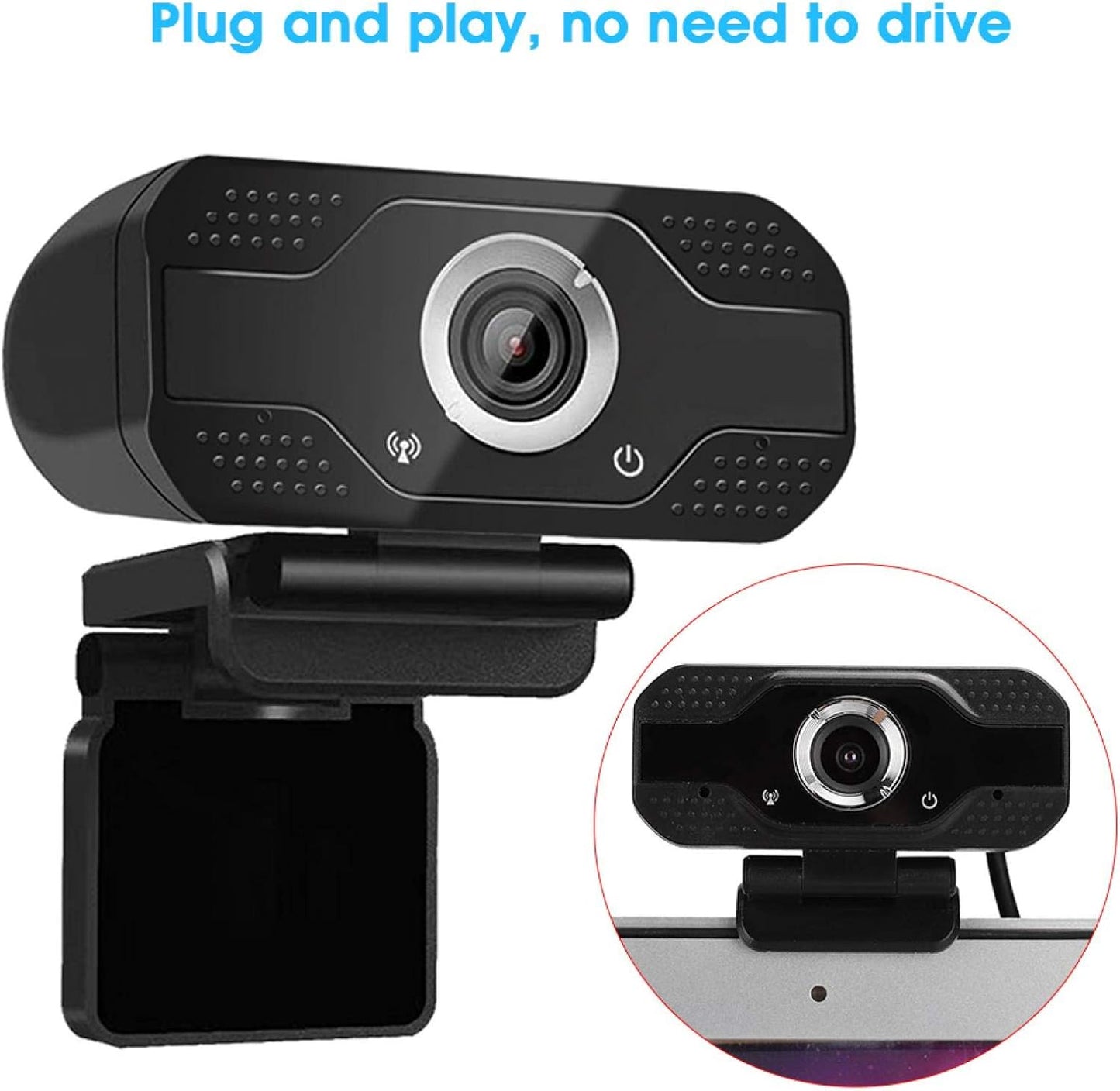 WNSC 1080P 30FPS Computer Camera, Full HD PC Camera Desktop Noise Reduction with Microphone for Laptop