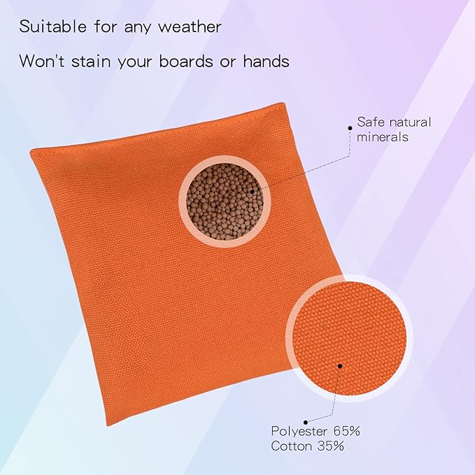 Set of 8 Regulation Cornhole Bags Double Sided, Weather Resistant Bean Bags for Cornhole Toss Game, Corn Hole Beans Bags with Tote Bag