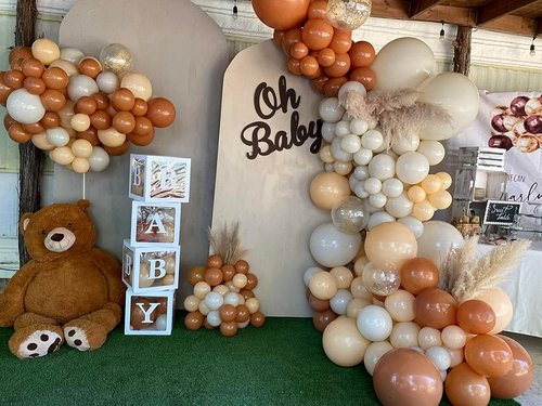 Beige Balloons by [Brand Name] - 150-Piece Pack with 18", 12", 10", & 5" Sizes | Perfect for Birthday & Wedding Decorations