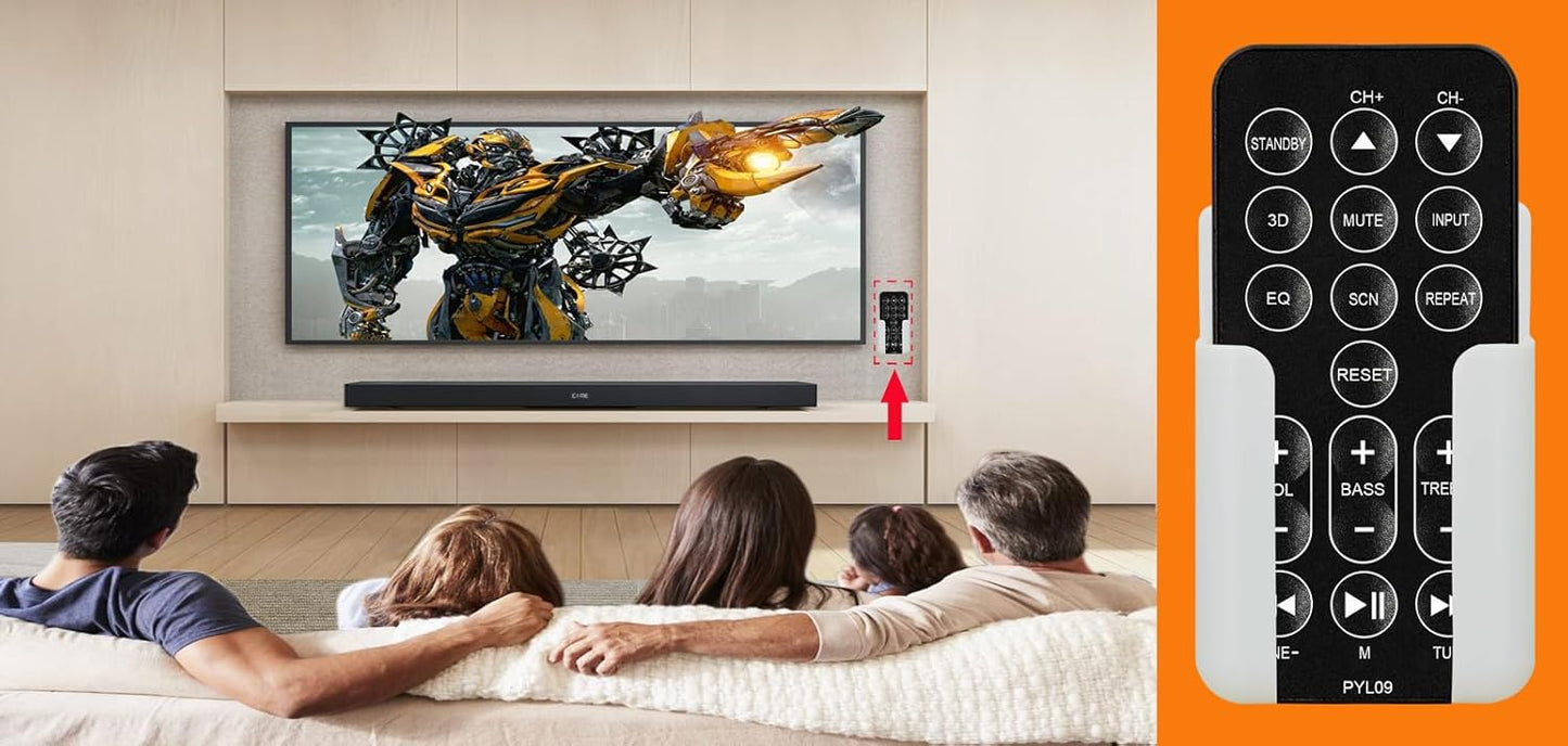 XINJISHIMIN PSBV200BT Replacement Remote Control for Pyle Soundbar TV Speaker (with Mounting Bracket)