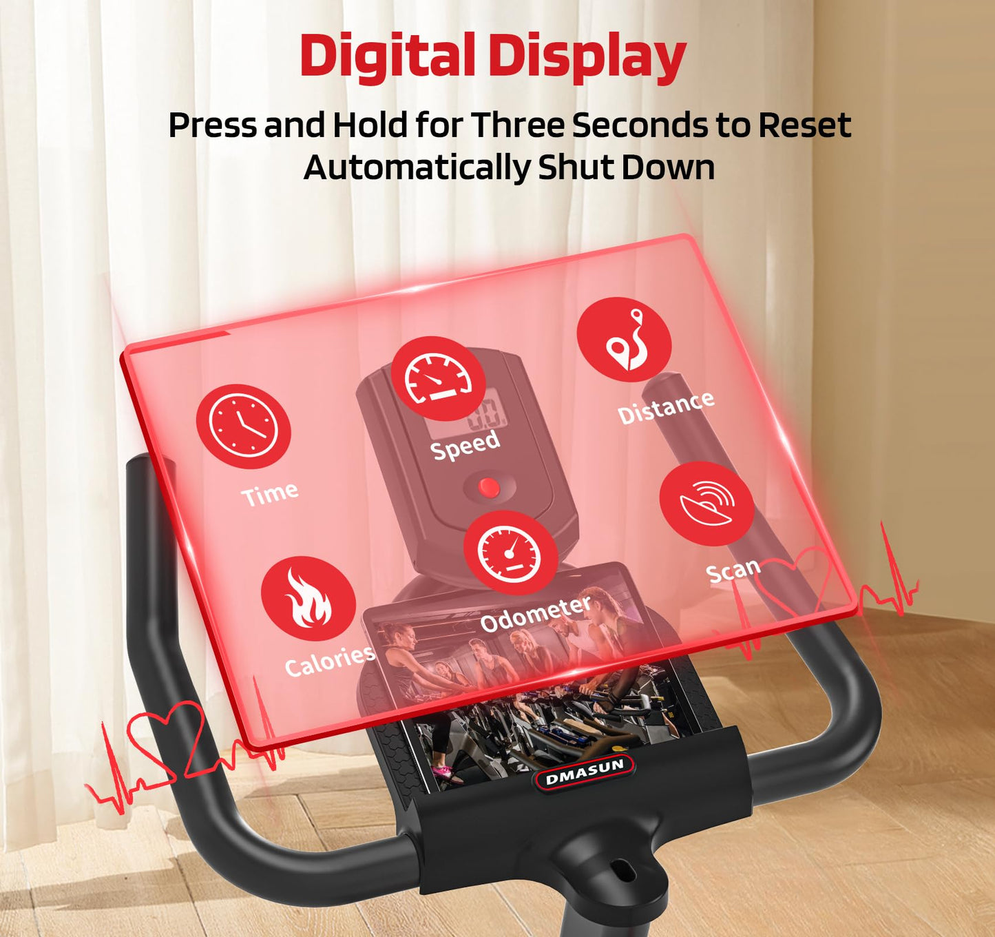 DMASUN Exercise Bike, Silent Magnetic Resistance Stationary Bike for Home with App Compatible, 330 LBS Capacity, Indoor Bike with Comfortable Seat Cushion, Digital Display with Tablet Holder