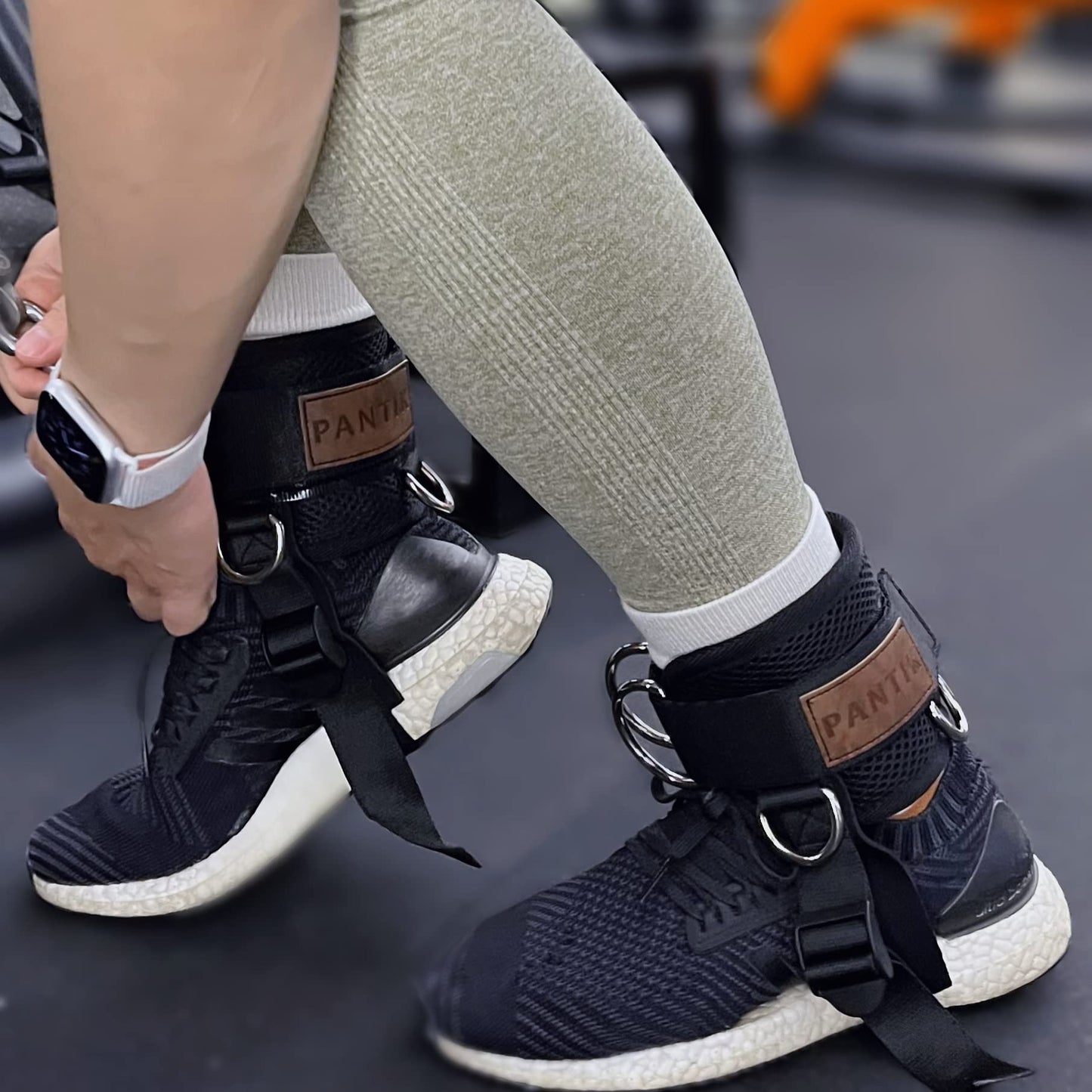 PANTIK Ankle Strap for Cable Machine Adjustable Cable Ankle Attachments for Gym Comfort fit Neoprene Padded Steel Double D-Ring Ankle Cuffs for Cable Kickbacks, Lift The Butts, Tone The Legs