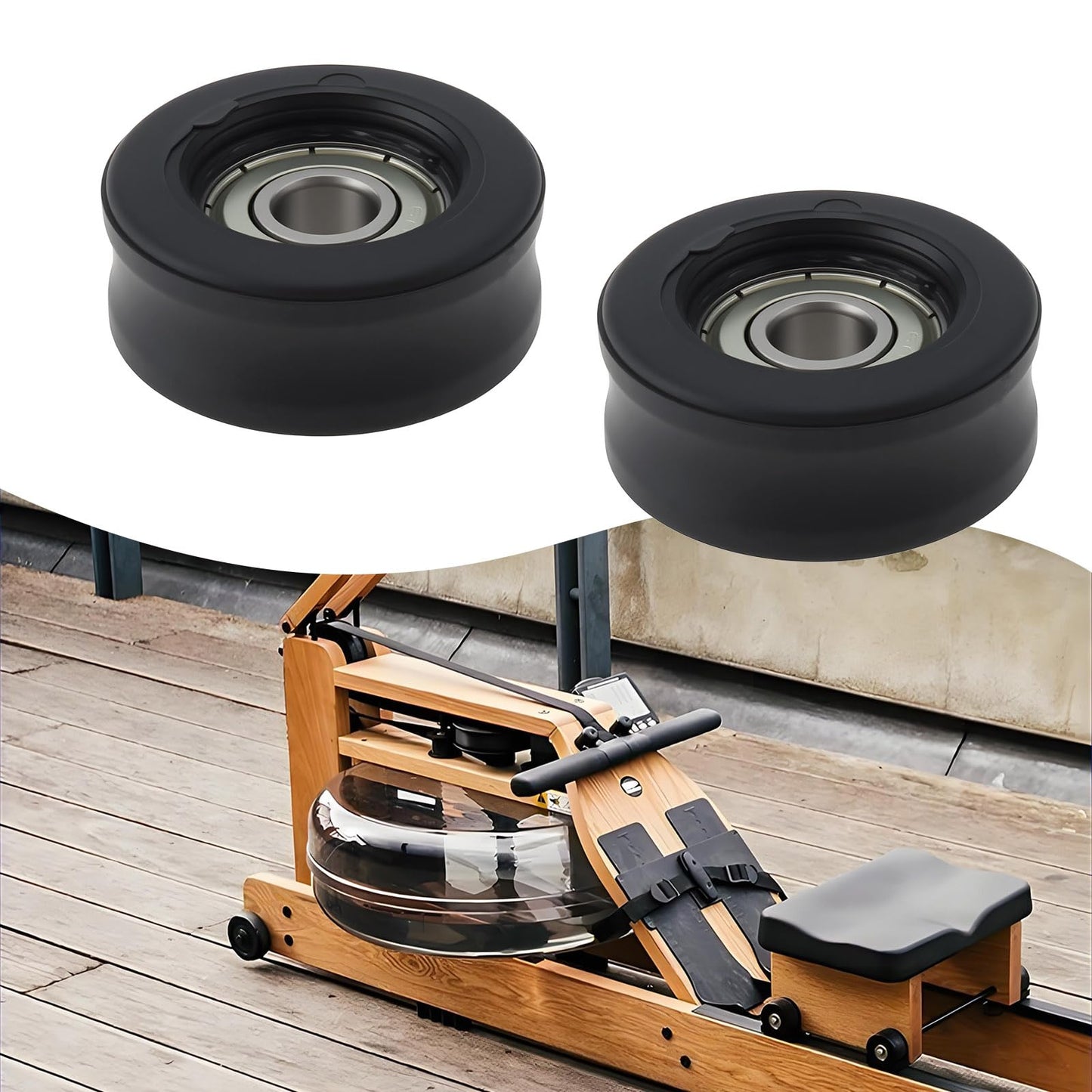 Briny River 2pcs Rowing Machine Bearing Wheel OD 35mm Thickness 14.5mm Hole 8mm 608ZZ Bearing Roller