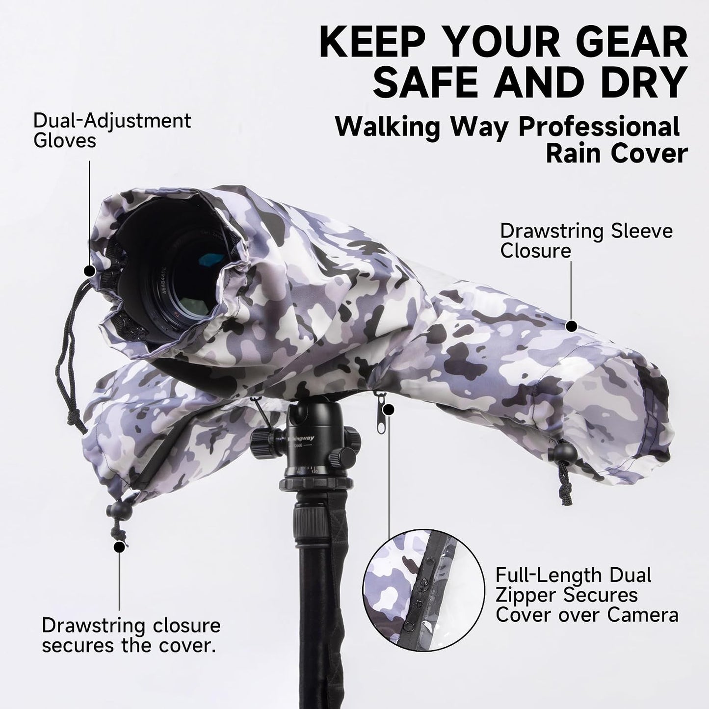 Walking Way Camera Rain Cover Professional Waterproof Lens Jacket for Canon Nikon Sony Fujifilm DSLR Mirrorless