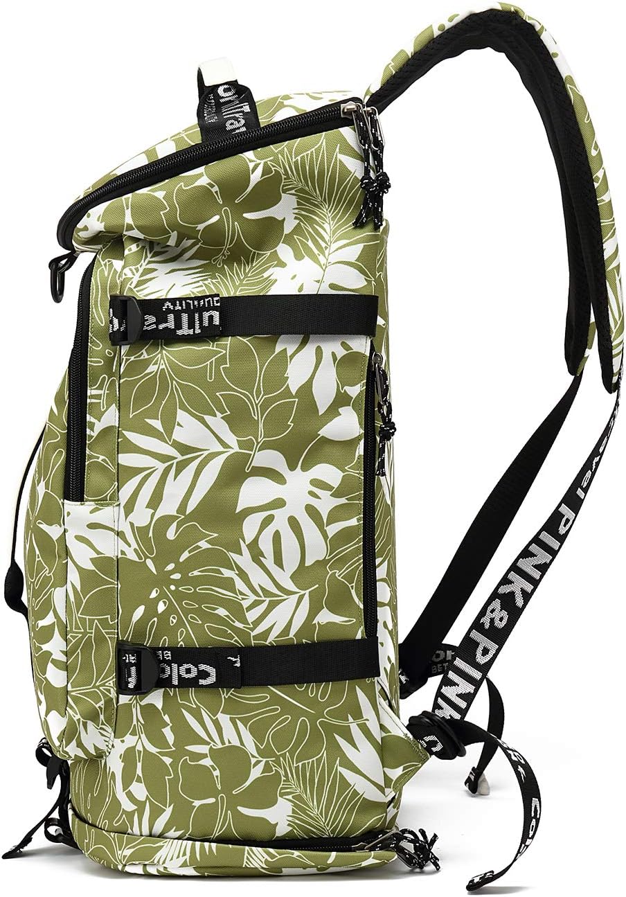 Backpack 4-Way Kalesi Gym Duffle Bag Waterproof with Shoes Compartment for travel Sport Hiking laptop (olive-green)