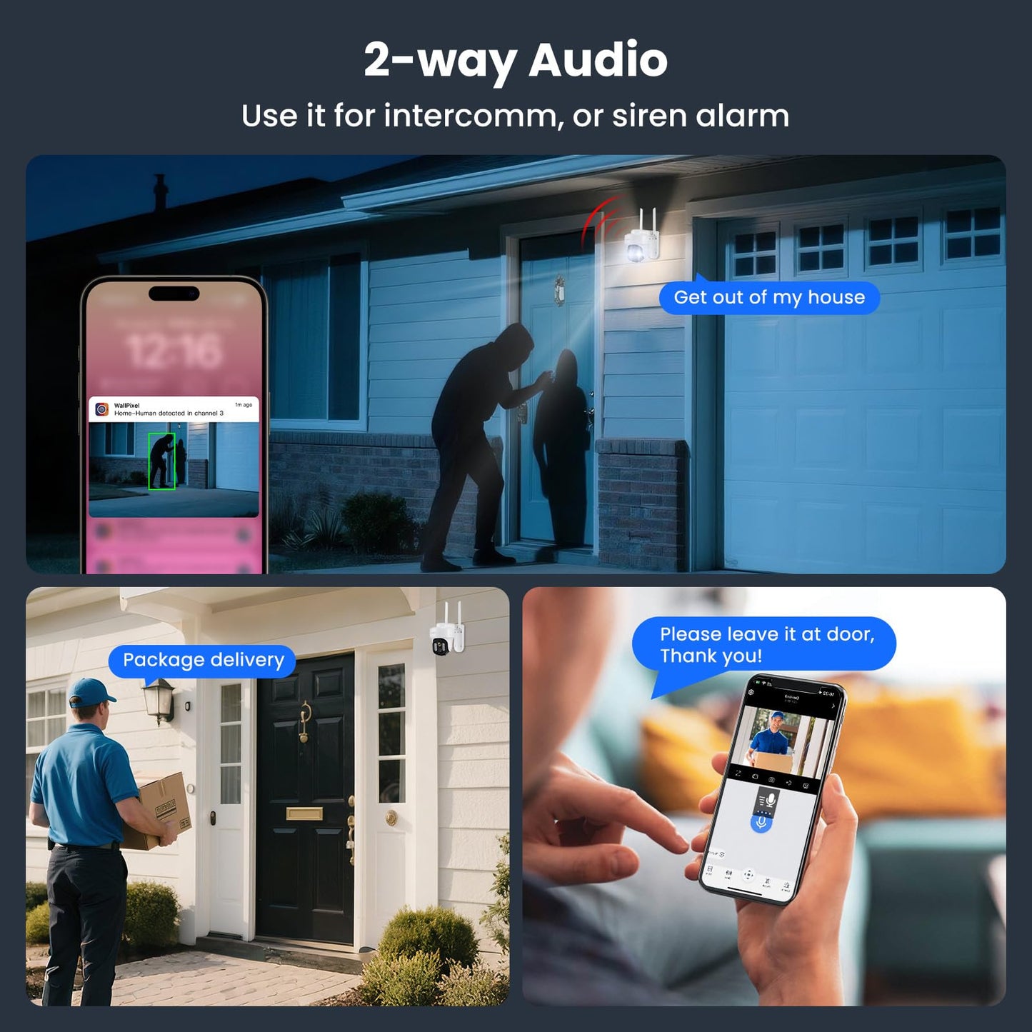 XMARTO 10X Zoom Mesh WiFi6 PTZ AI Tracking Security Camera System, 4-Cam 2K Dual Lens Kit, 10CH 4K Expandable NVR 1TB HDD, Long Range WiFi, Plug-in 24/7 Wireless Indoor/Outdoor Surveillance