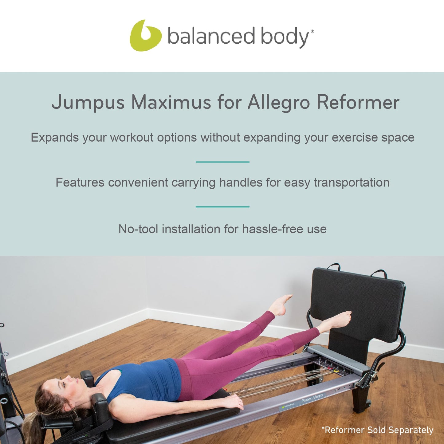 Balanced Body Jumpus Maximus Padded Jumpboard, Extra-Large Pilates Equipment for Pilates Reformer Exercises, Workout Equipment for Pilates Reformer, Home Gym or Studio Exercise Equipment