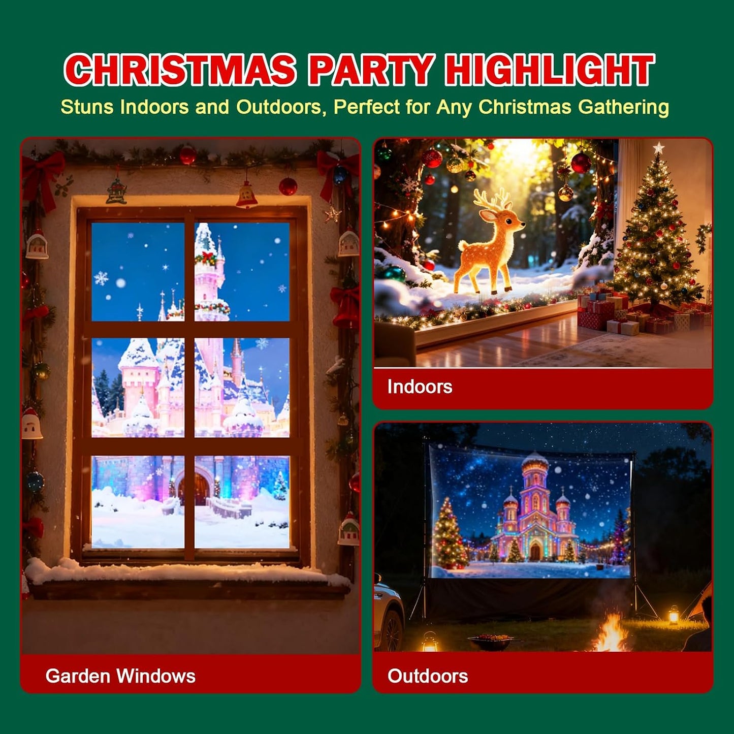 RODASS (120Inch) Holographic Rear Projection Screen: Foldable and Portable Anti Crease Indoor Projection Screen
