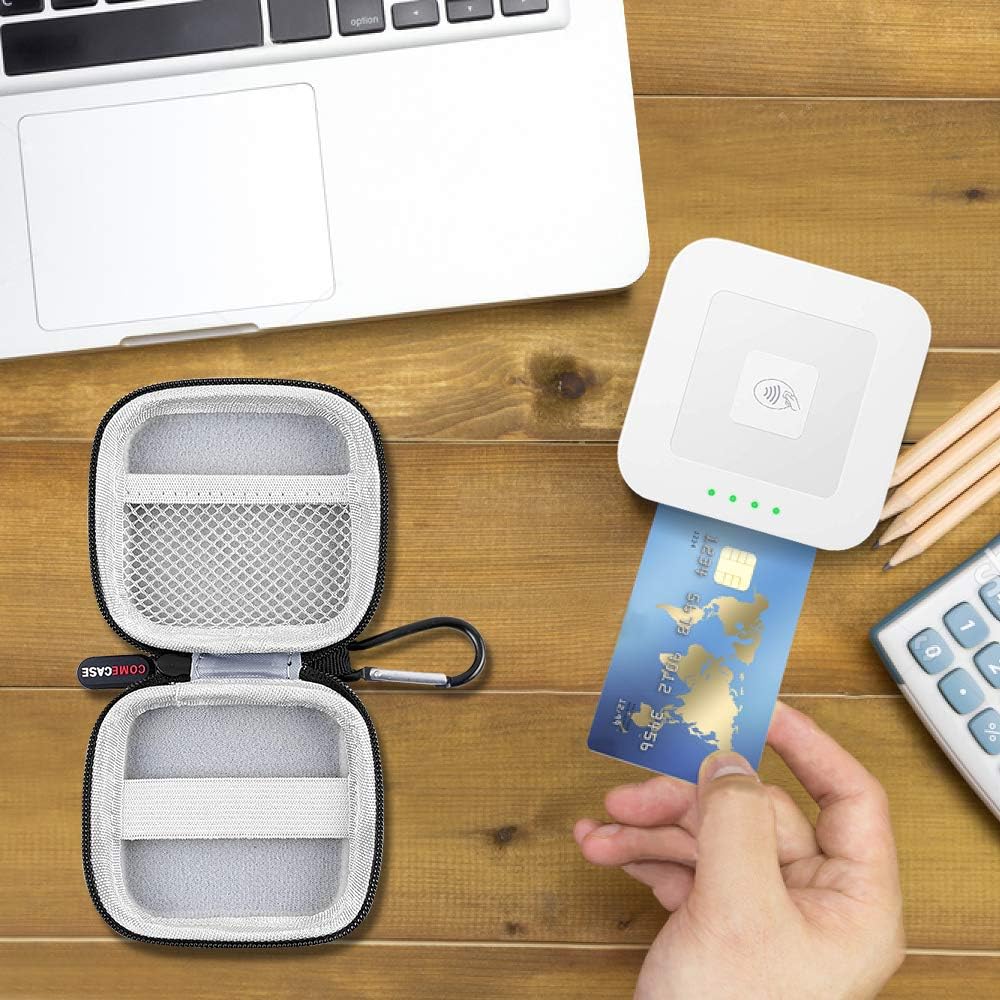 Comecase A-SKU-0485 Chip Card Reader Scanner Case, Hard Carrying Bag Holder Fits Square Contactless Reader with USB