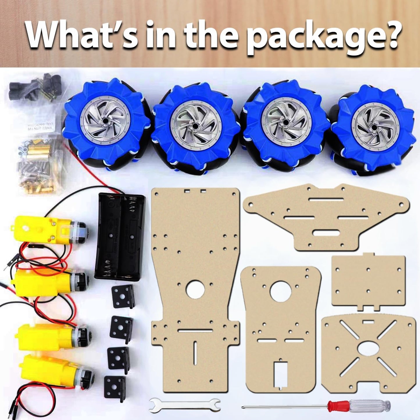 4WD R3 R4/ 5/4B/3B+/3B/2B/1B+ Mecanum Wheel Smart Car Robot Chassis for Arduino Leonardo/Raspberry Pi Projects with TT