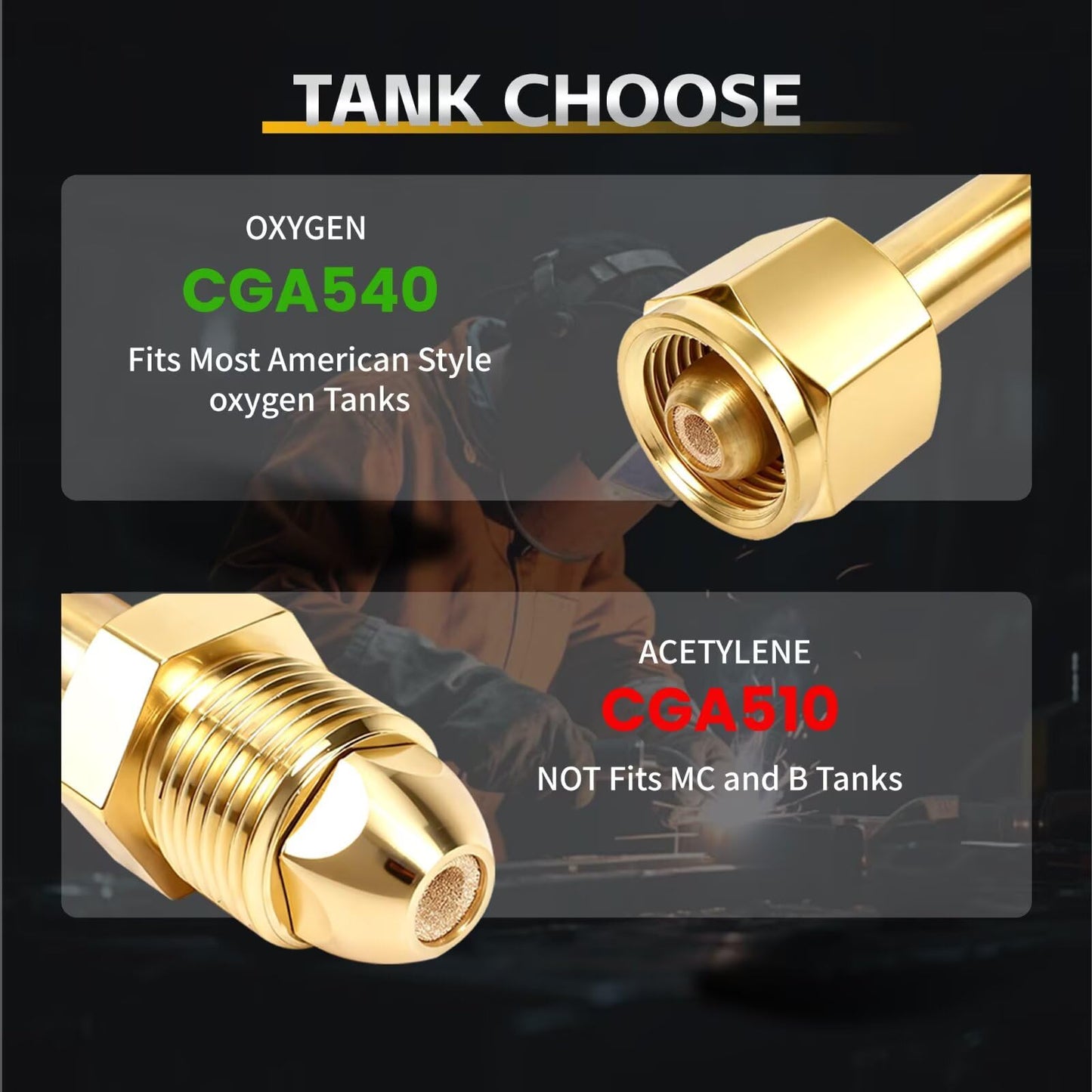 CDL Oxy Acetylene Torch Kit with Check Valves,Medium Duty,Gas Welding Cutting Torch Kit with Hose,Regulator Gauges,Cutting Tip,Welding Tip,Goggles,Carrying Bag
