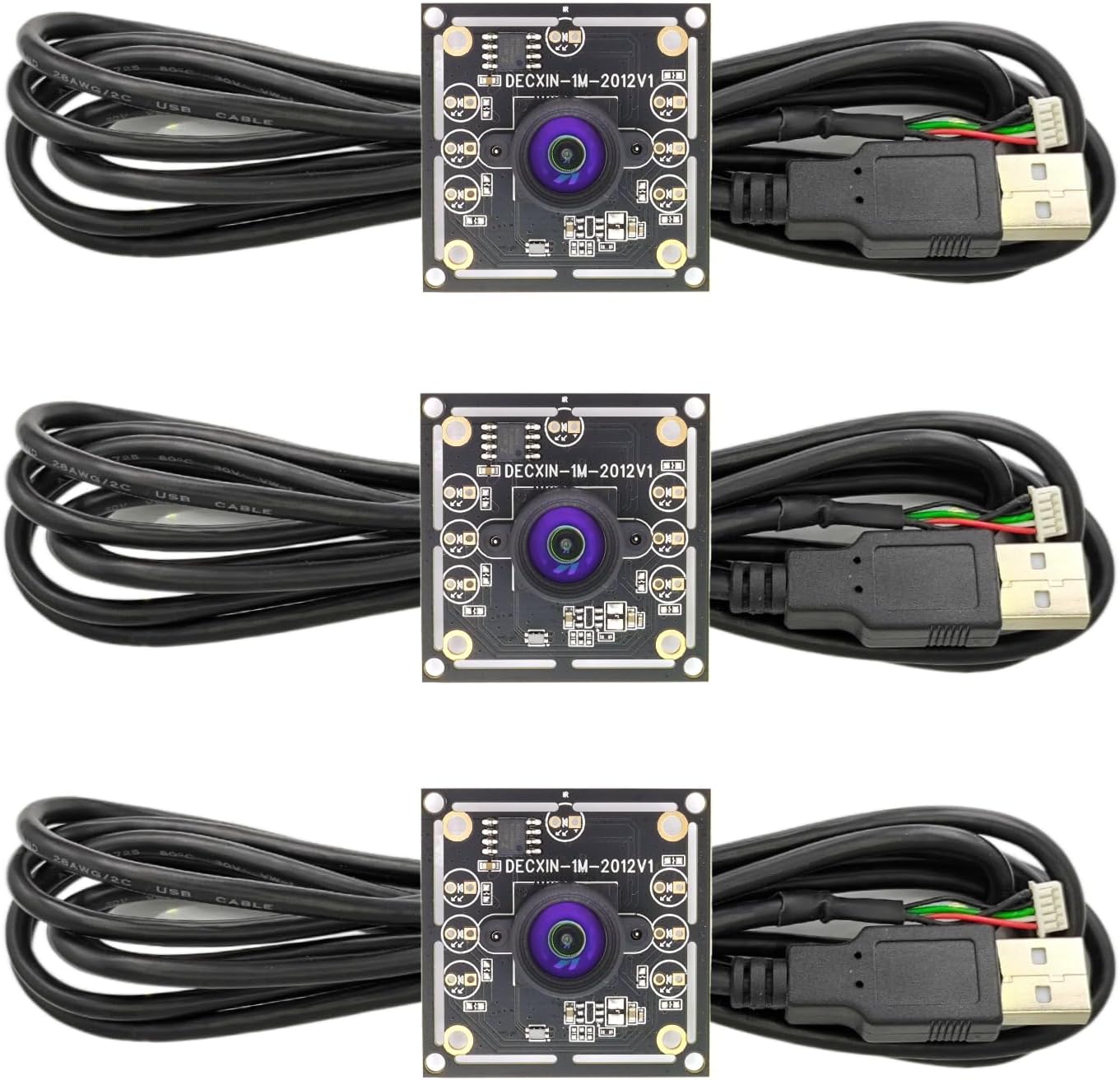 Sevilinlu 3PCS OV9732, 100 1MP 1280x720 Win7/8/10/MAC USB Camera Module Degree Without Deformity, Free Driver
