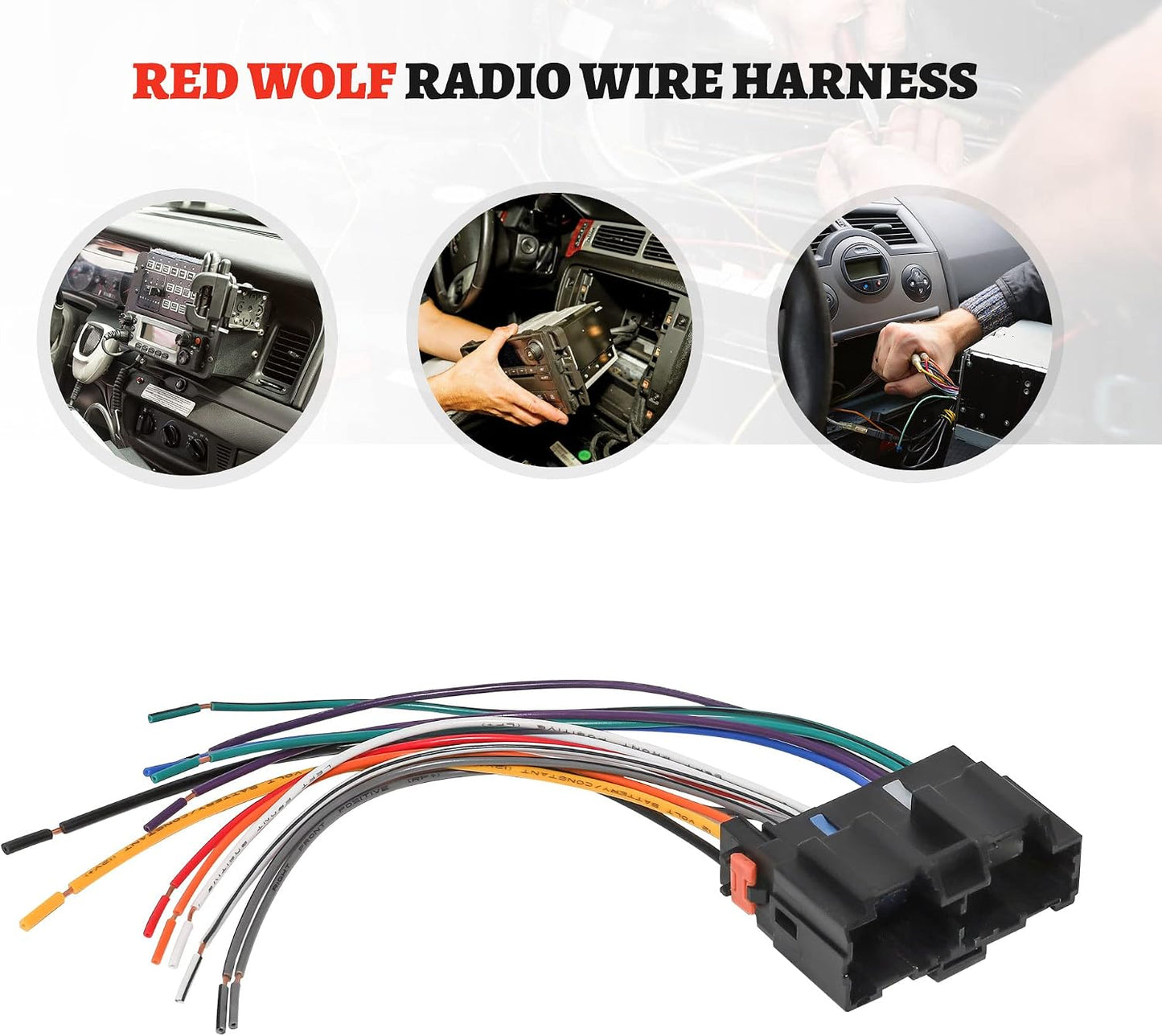 2006-2009 2006-2007 RED WOLF Car Stereo Wiring Harness Male Connector Adapter Replacement for Saturn Ion Vue Install