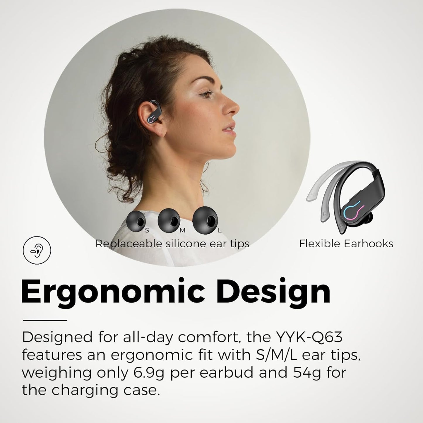 200H 6.1 IPX7 Wireless Bluetooth Earbuds with Playtime, Bluetooth Low Latency, Smart Noise Cancellation, Waterproof