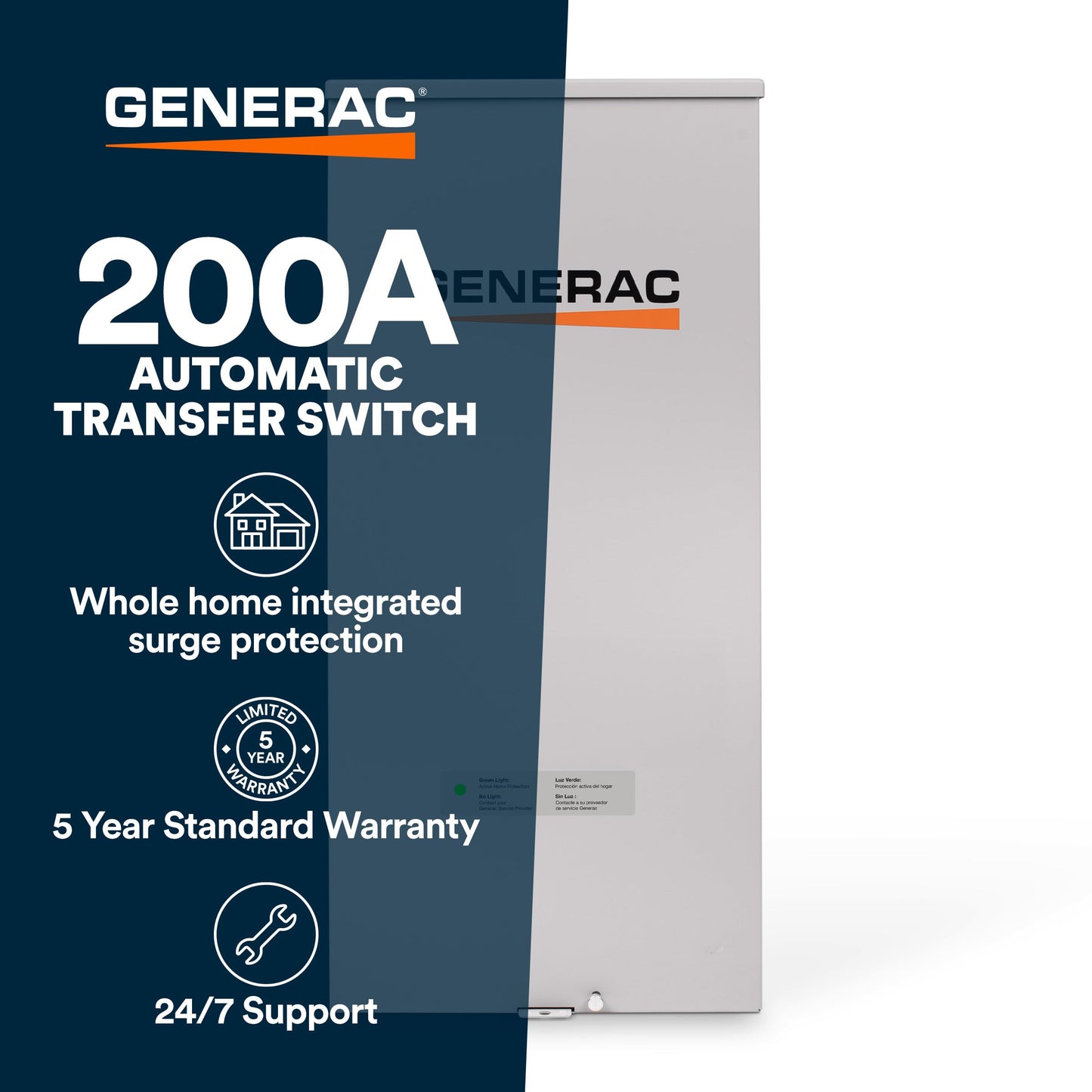 Generac Automatic Transfer Switch, 200A Service Entrance with Surge Protection