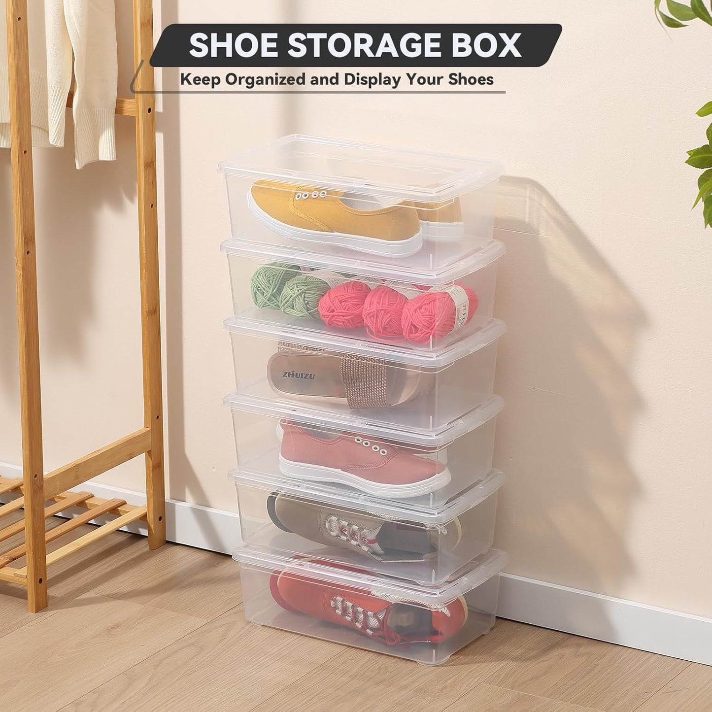 Novelinks 6 Quart Clear Plastic Storage Bins - Stackable Organizing Containers with Transparent Lids | 8 Pack