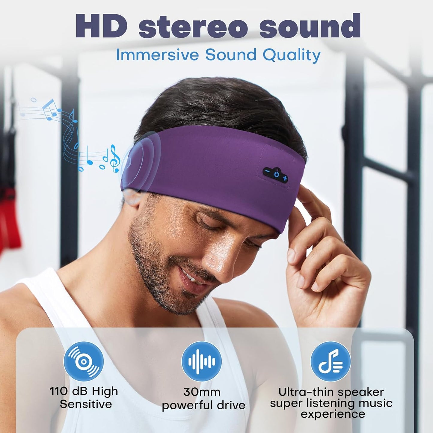 17H Sleep Headphones Bluetooth Headband for Side Sleeper, Playtime, Wireless Headband Headphones with HD Stereo