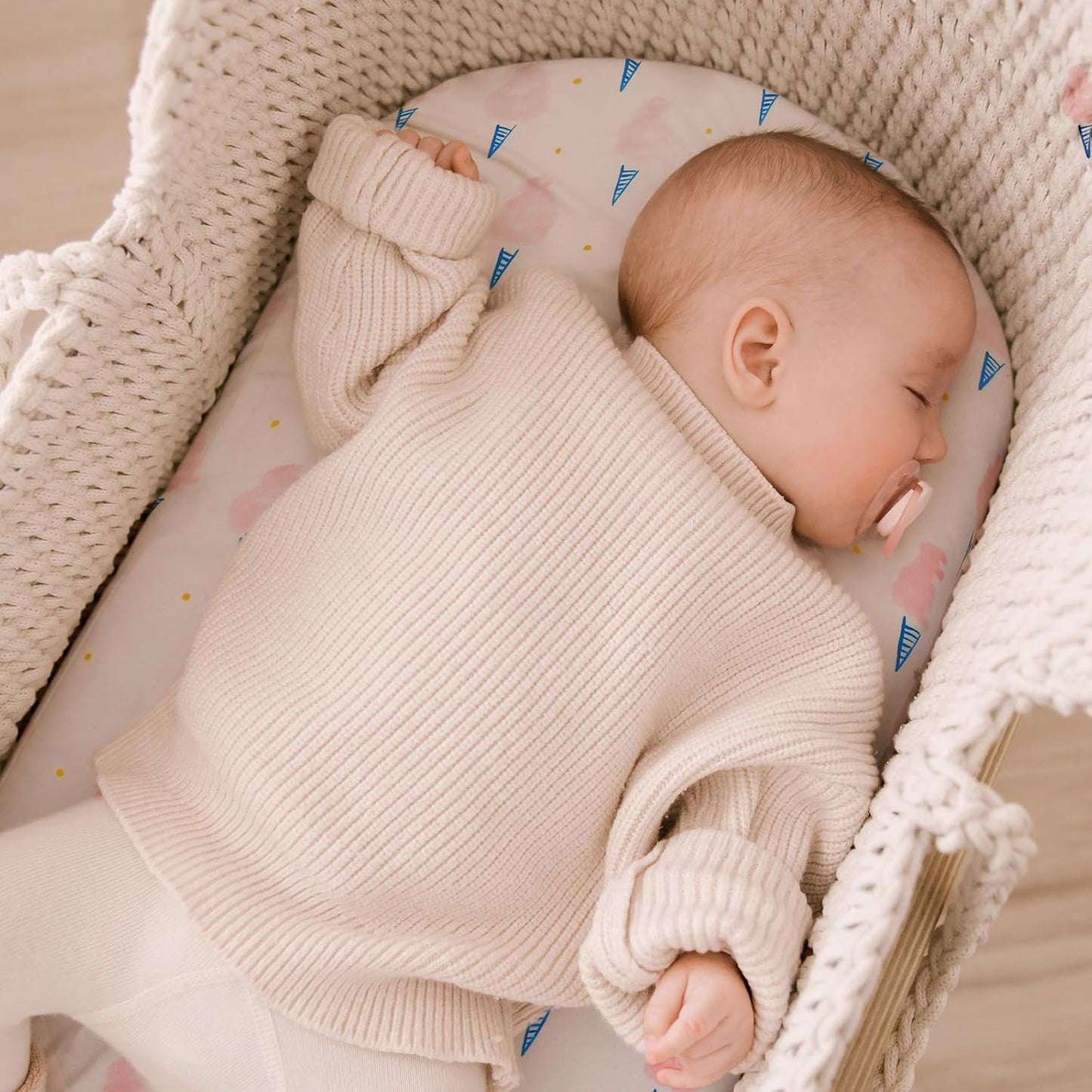 Yoofoss Bassinet Sheets - 3-Pack Fitted Sheets for Halo Bassinest | Soft & Breathable (Pink & Floral)