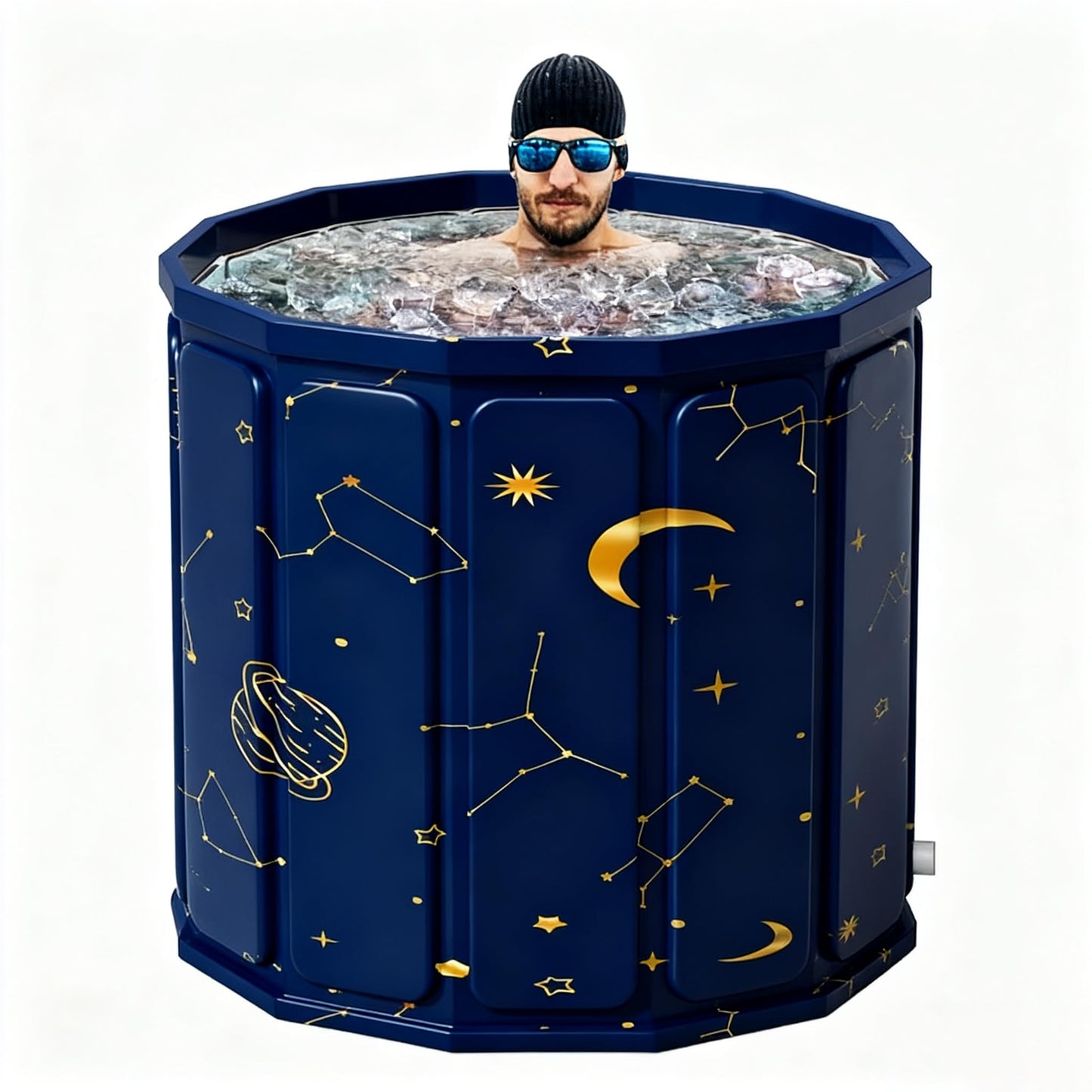 Portable Foldable Ice Bath Tub, 90-Gal Large Capacity，-2-in-1 Hot & Cold Plunge Tub, 5-Layer Insulated Collapsible Soaking Bathtub, Portable BathTub for Home Outdoors Gyms, Recovery Bathtub ﻿