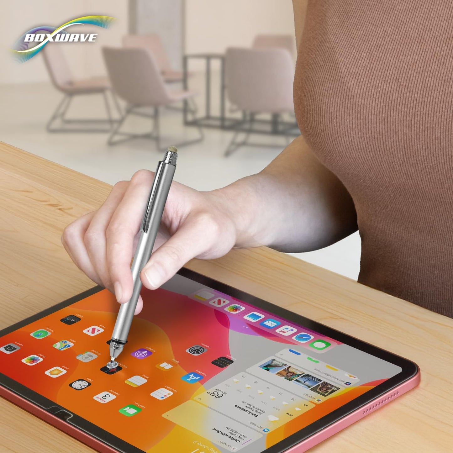 BoxWave VIN1060Plus Stylus Pen Compatible with XOPPOX Graphics Tablet - DualTip Capacitive Stylus, Fiber Tip Disc Tip
