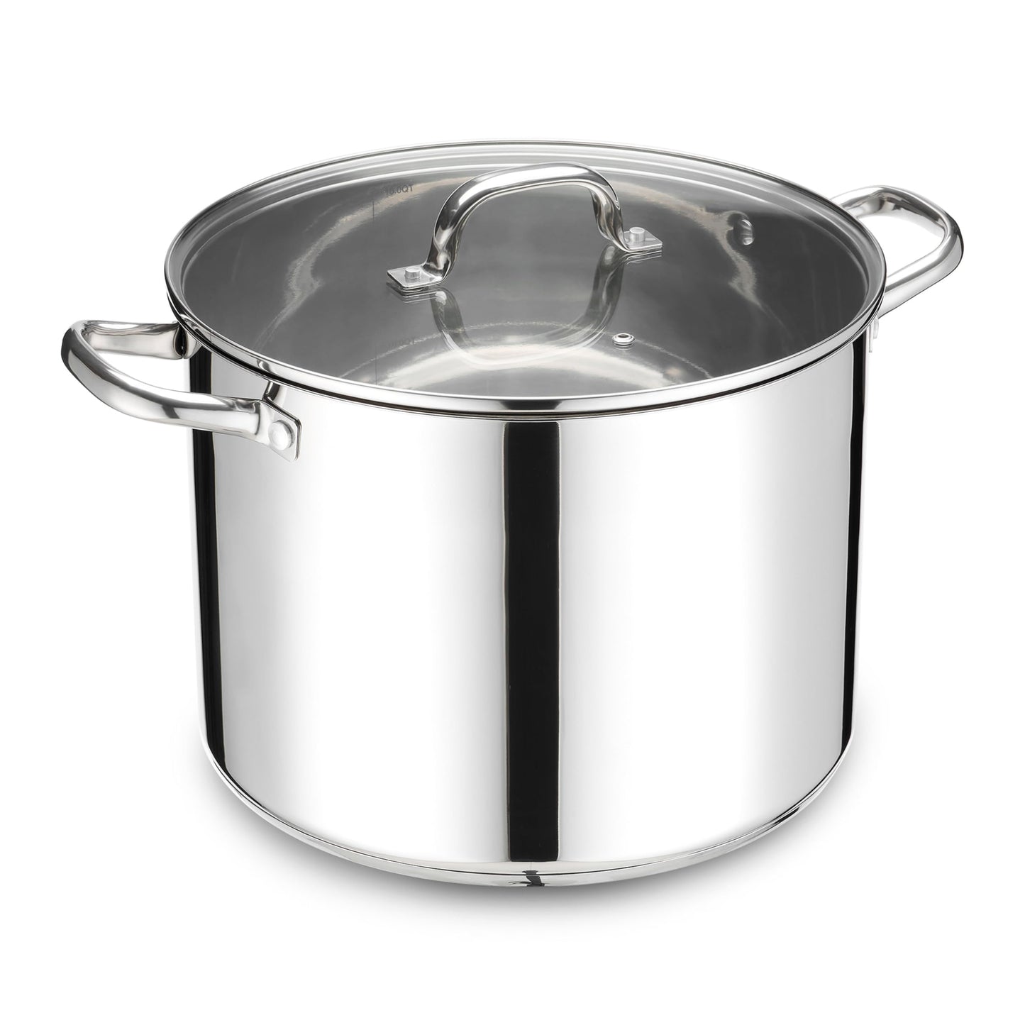 Stainless Steel Large Stock Pot, LIANYU 16 QT Heavy Duty Stockpot with Glass Lid, Deep Classic Soup Pot for Cooking Stewing Simmering, Thick Tri-ply Base & Stay-Cool Handle, Dishwasher Safe Cookware