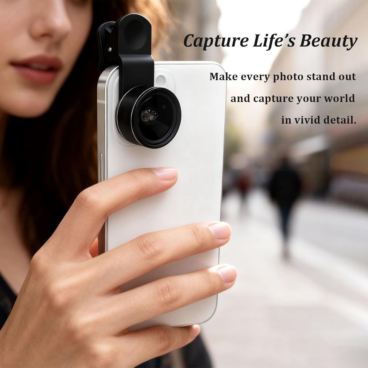 Brvlsoc 3-in-1 198 0.63 15 Set Smartphone Camera Lens Kit Fisheye, Wide-Angle & Macro Clip-On Lens for iPhone, Samsung