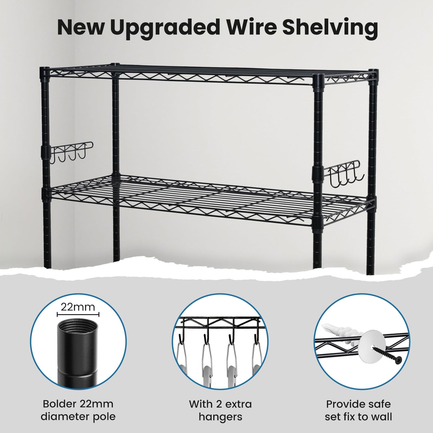 Storage Shelves 75"H Wire Shelving Unit with Wheels 1750LBS Heavy Duty Metal Shelves for Storage Adjustable 5-Tier Garage Storage Rack Kitchen Pantry Shelves Rolling Shelf on Casters, 14"D x36"W x75"H