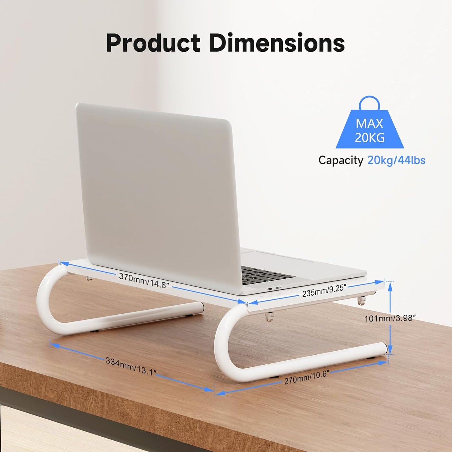 4 Inches Storage,White(MST004W) suptek Monitor Stand Riser for Computer,Laptop,Printer, Notebook and All Flat Screen