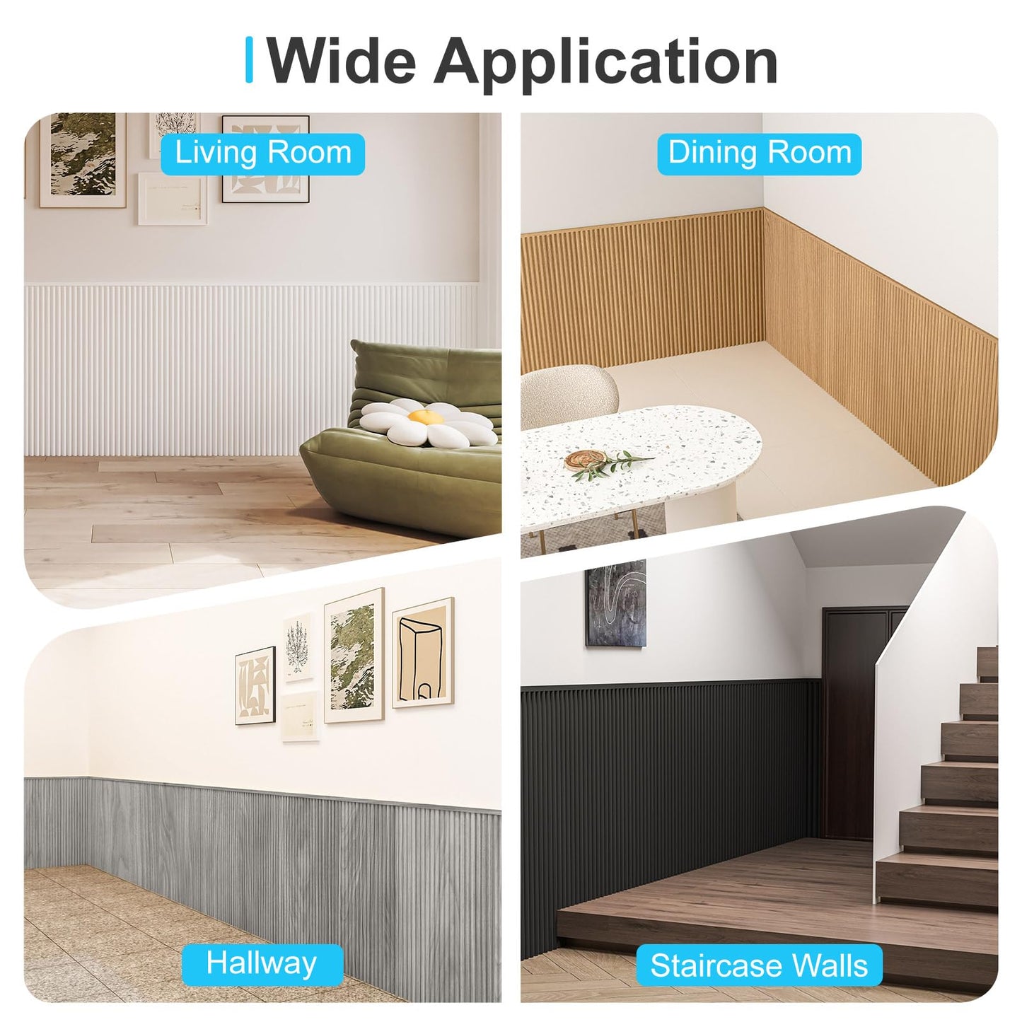 Art3d Wainscoting Panels, Beaded Polystyrene Wall Board for Interior Wall Décor, 79.3“ Wide X 40.7 high, Covers 22.38 sq.ft, Teak