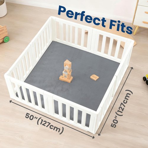 Huloo Play Mat - Non-Toxic 50"×50" Coral Velvet Tummy Time Mat | 1.3" Thick, Soft & Safe for Infants