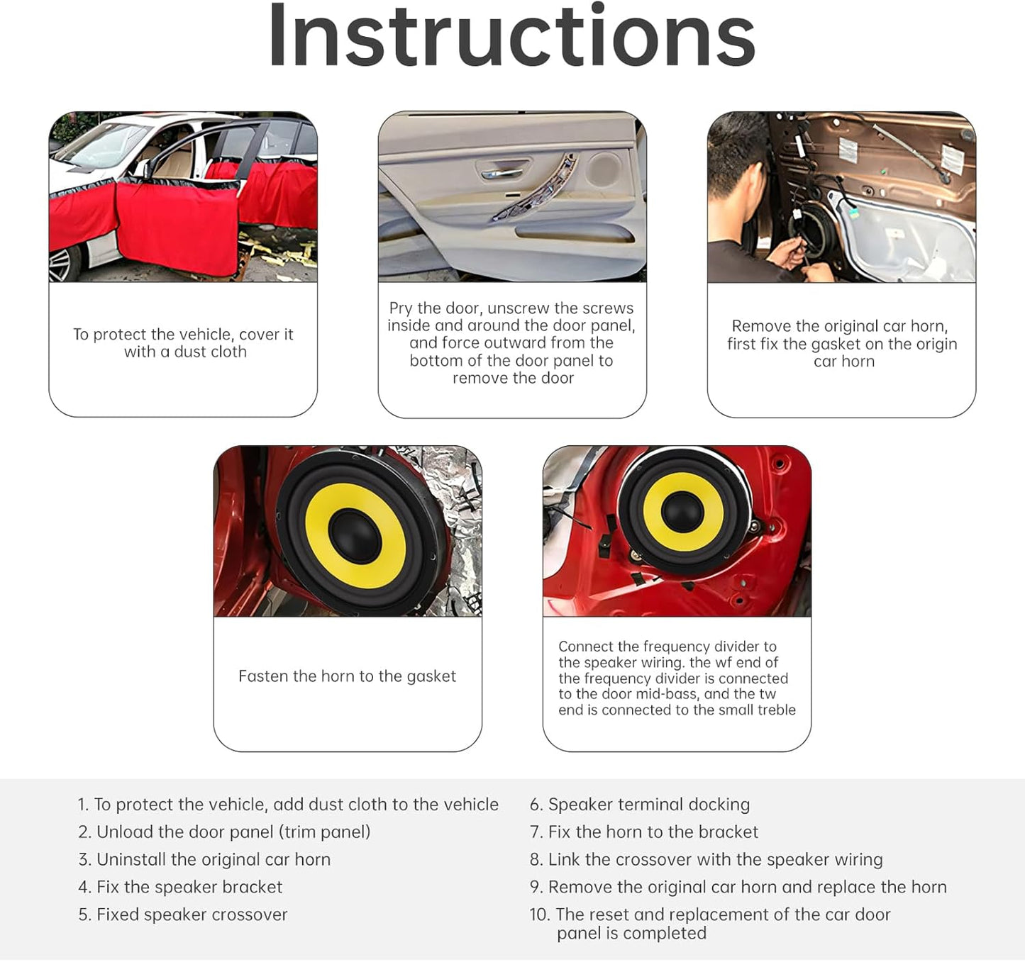 DriSentri 2 6 Inch (6'') Pieces Bass Loudspeaker Woofer Speaker, Wide Frequency Response Car Audio Stereo Speaker