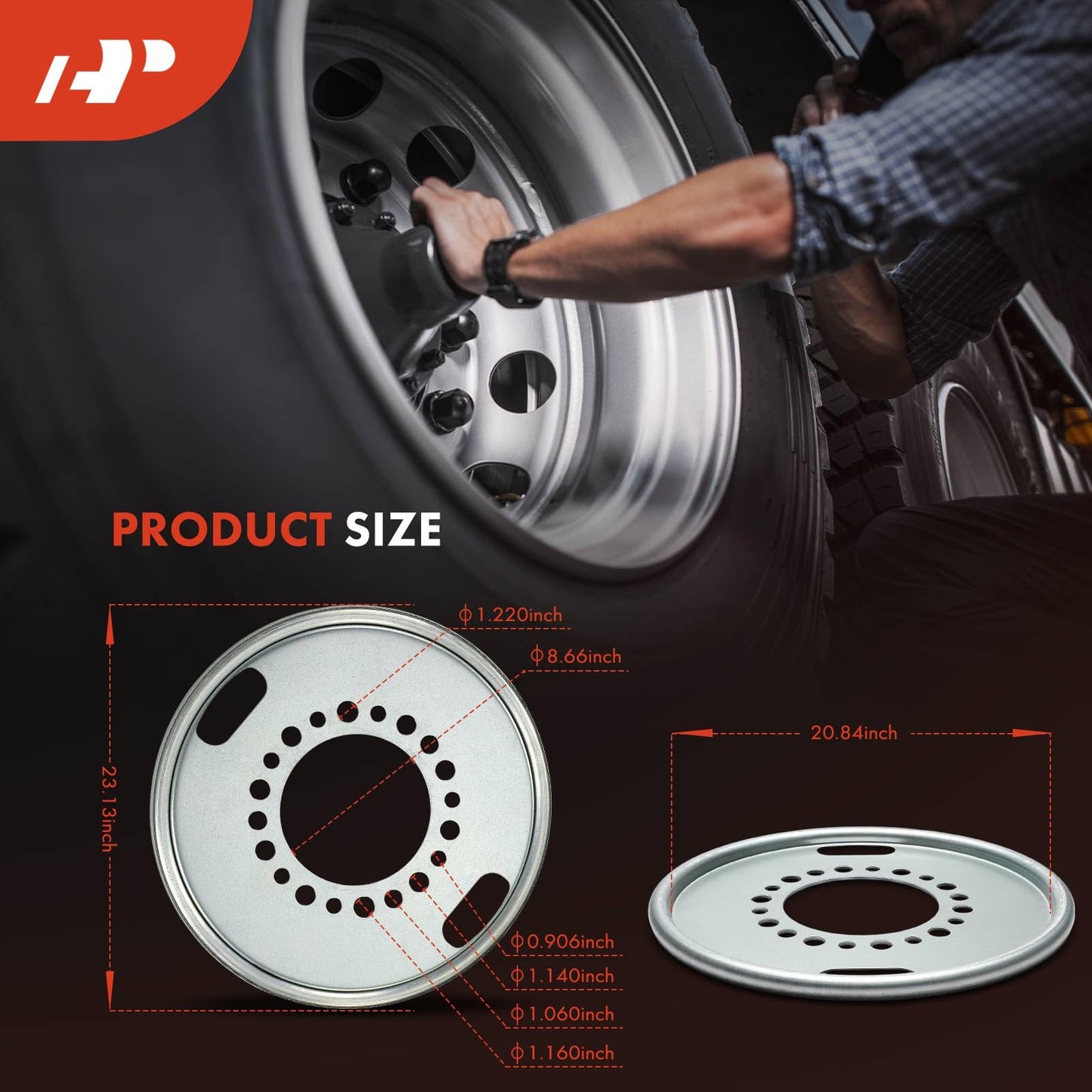 A-Premium 2Pcs Auto Wheel Balancer Compatible with Heavy Duty Trucks/Bus/Motorhome Have 588 mm Wheel